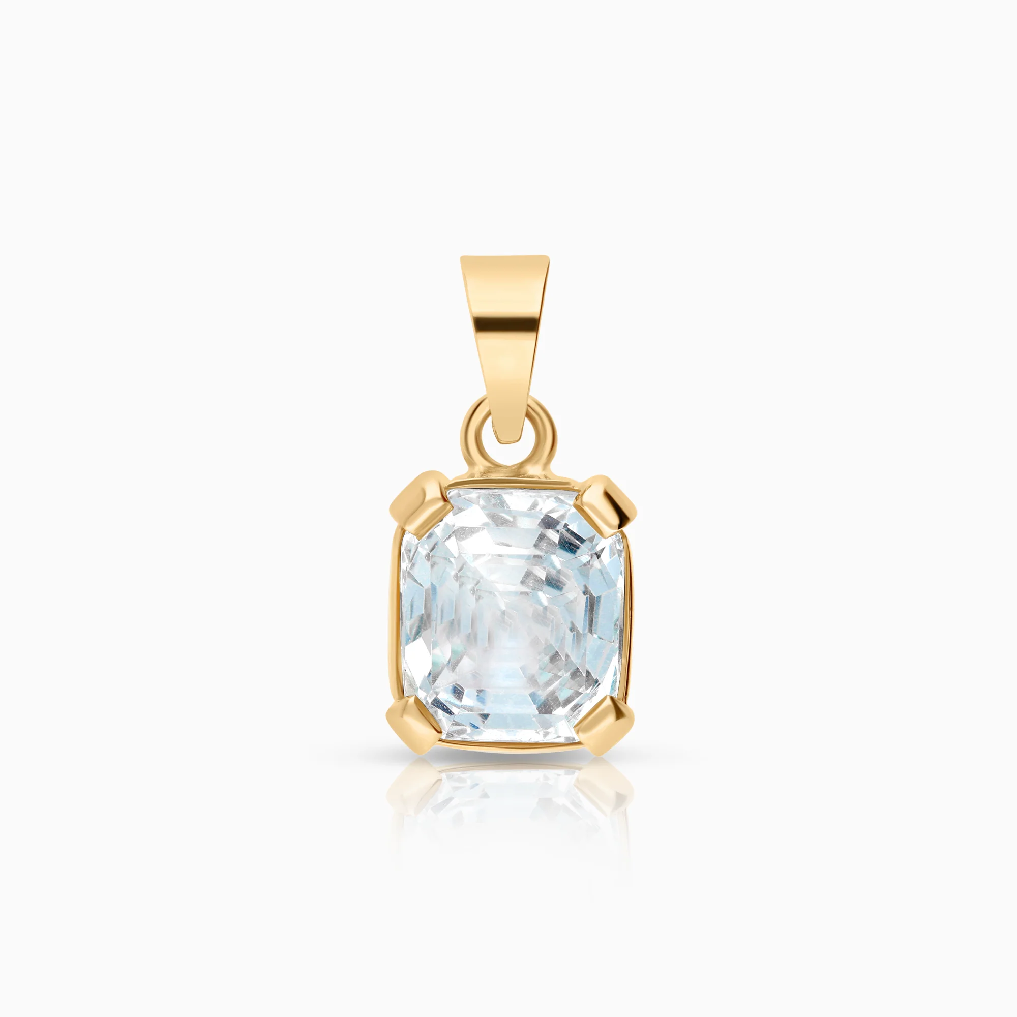 Gemstone pendant aquamarine 4.30g 14K gold