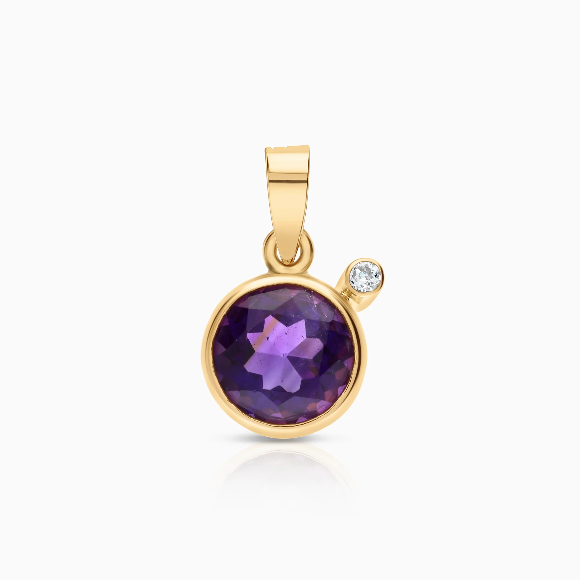 Gemstone pendant amethyst 1.89g 18K gold