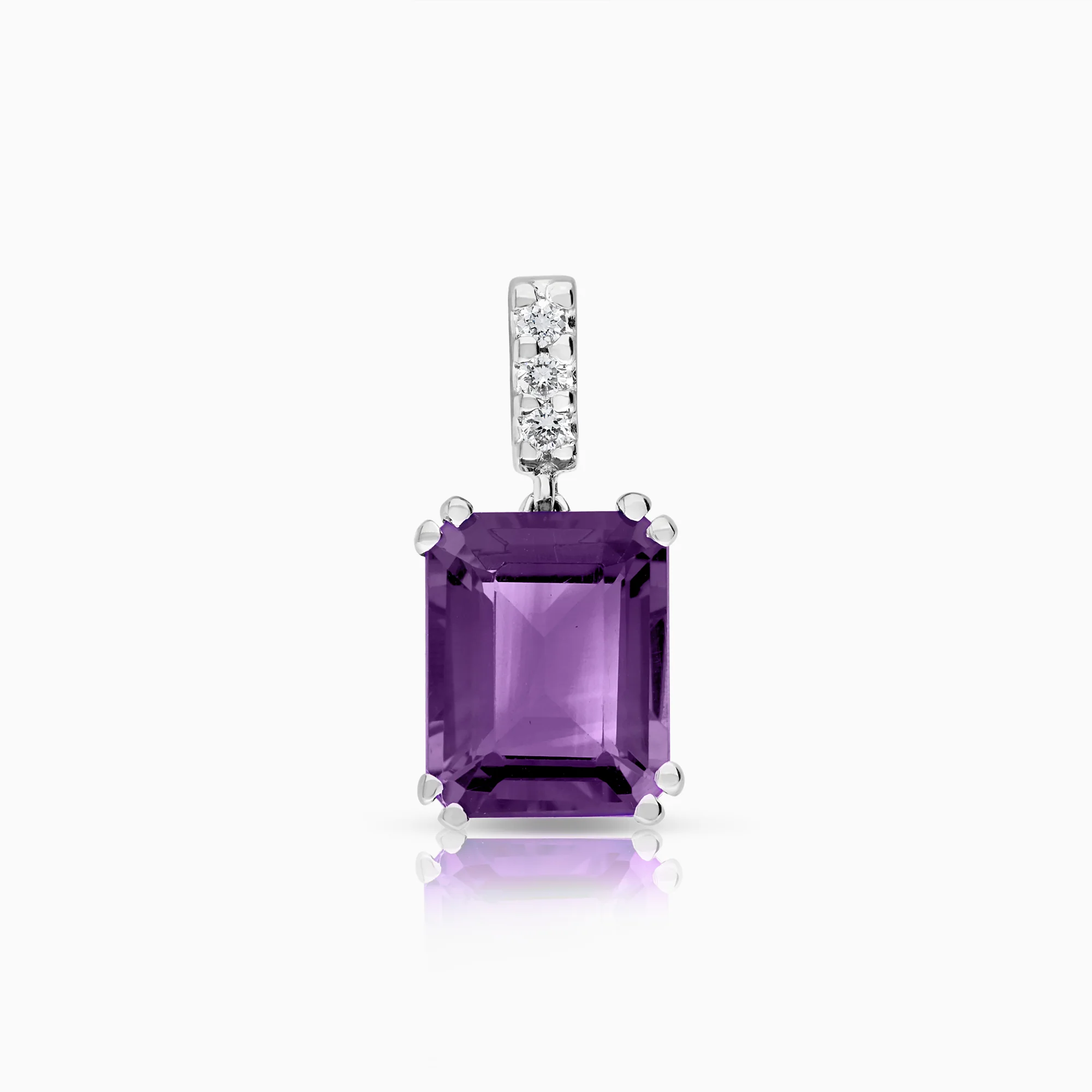 Gemstone pendant amethyst 1.89g 18K white gold