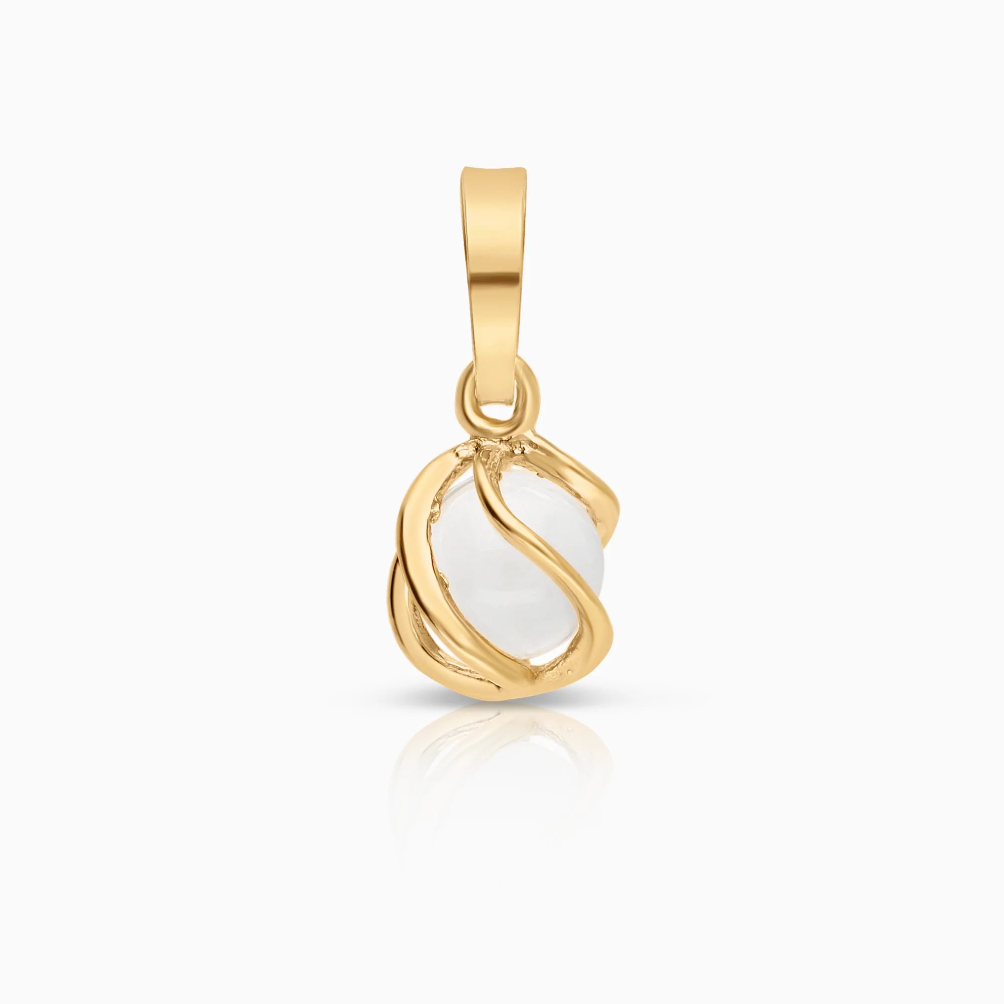 Gemstone pendant rock crystal 0.60g 18K gold