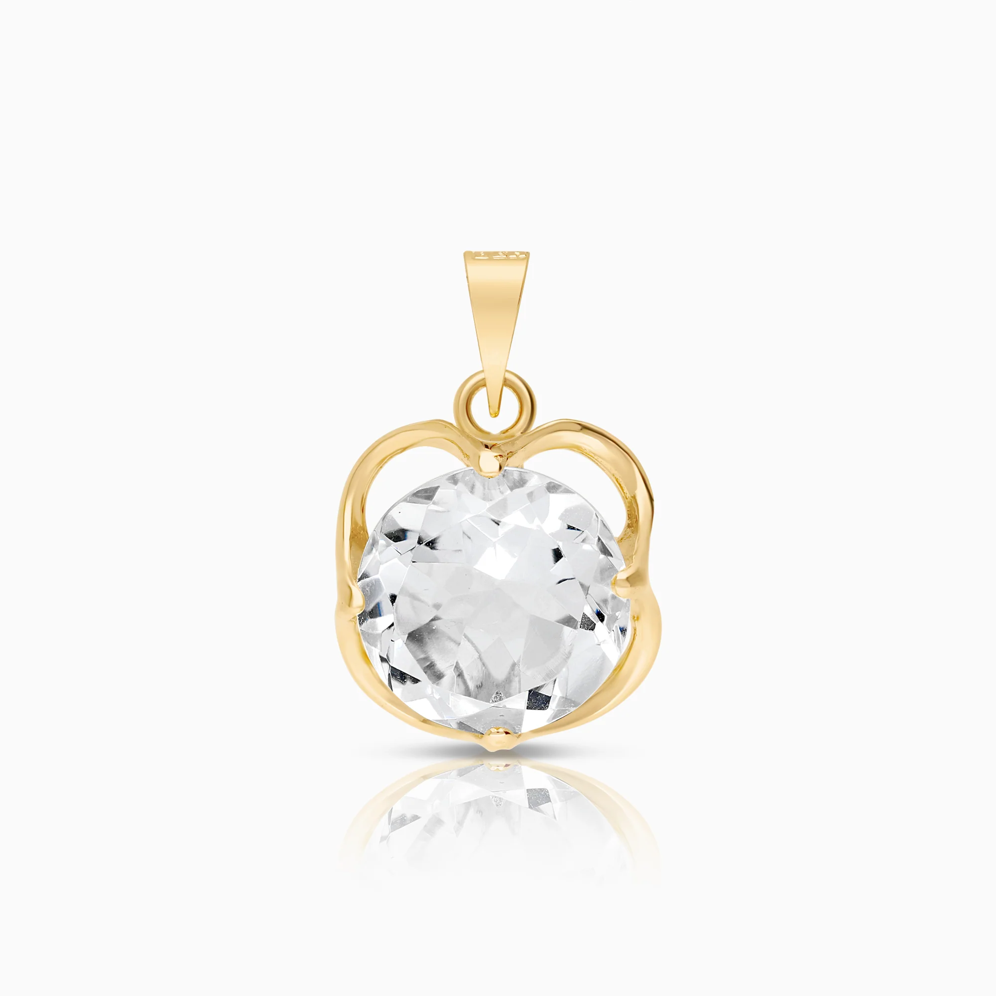 Gemstone pendant with rock crystal, 2.07g, 18K gold
