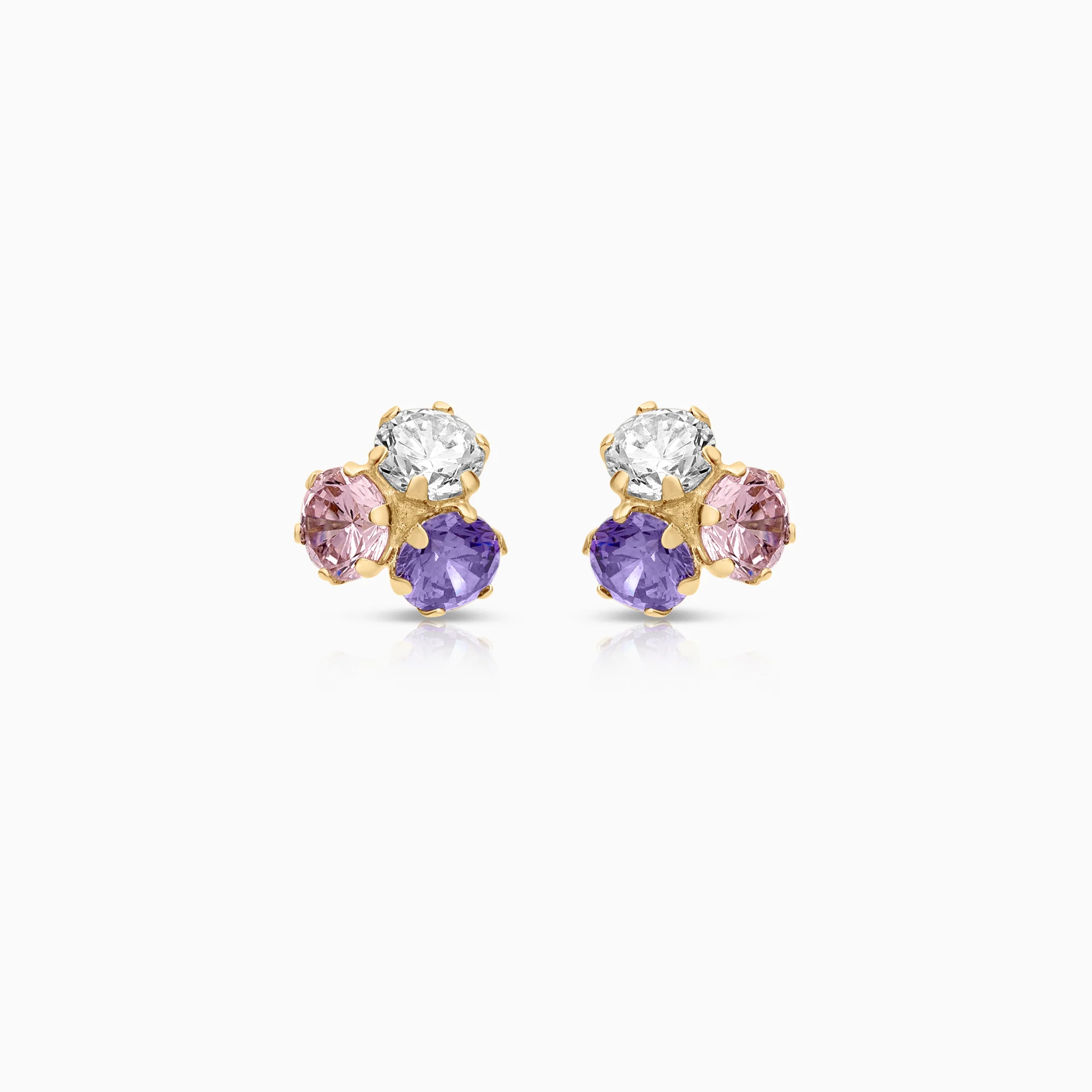 Earrings cubic zirconia 1.31g 18K gold