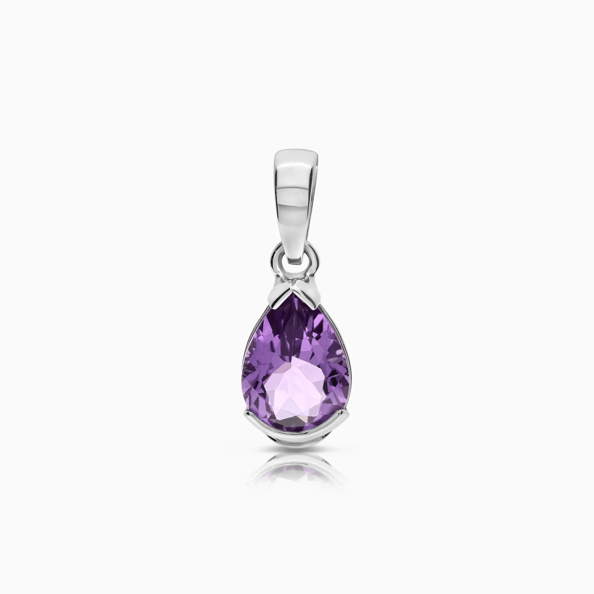 Gemstone pendant with amethyst 1.72g 18K white gold