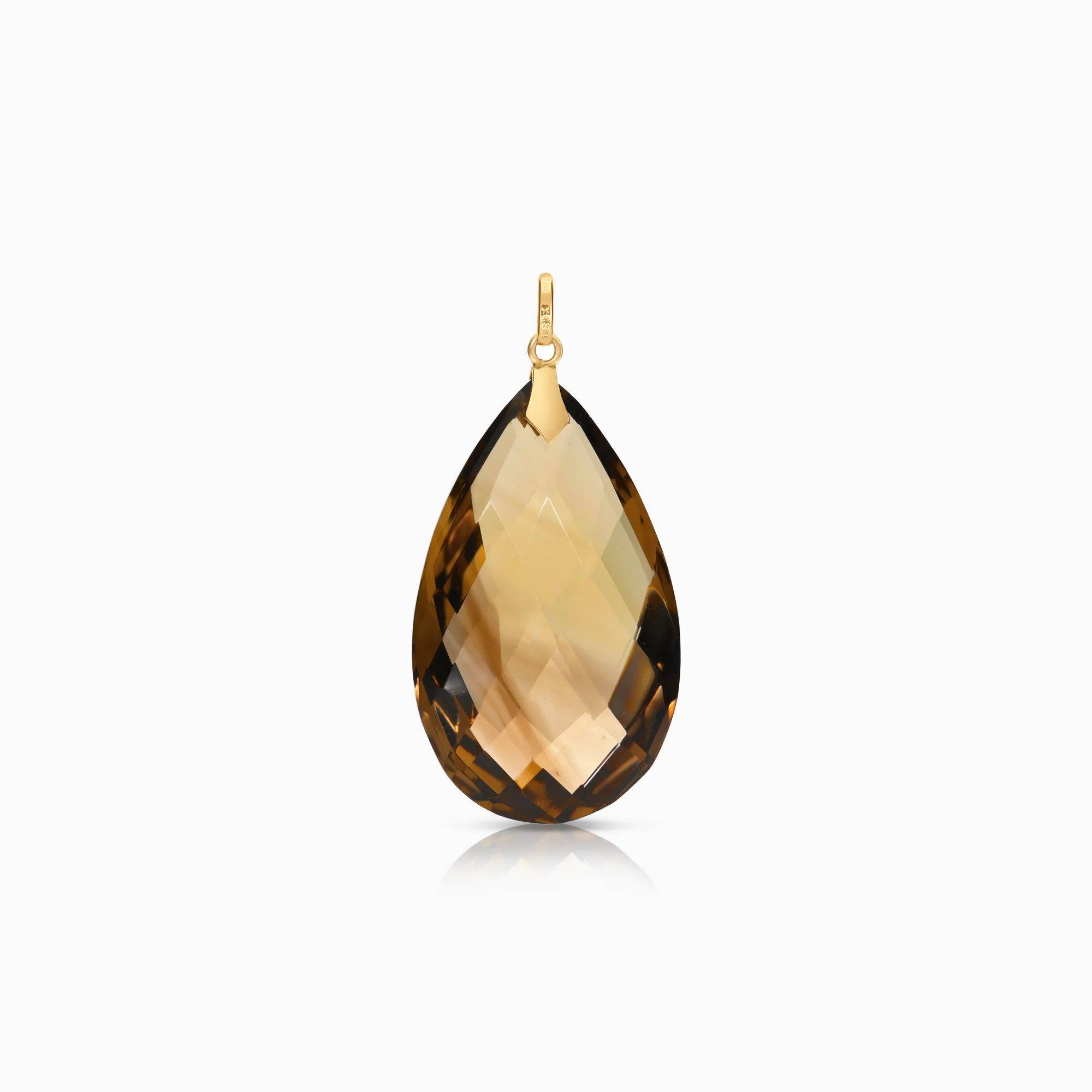 Gemstone pendant with smoky quartz 13.83g 18K gold