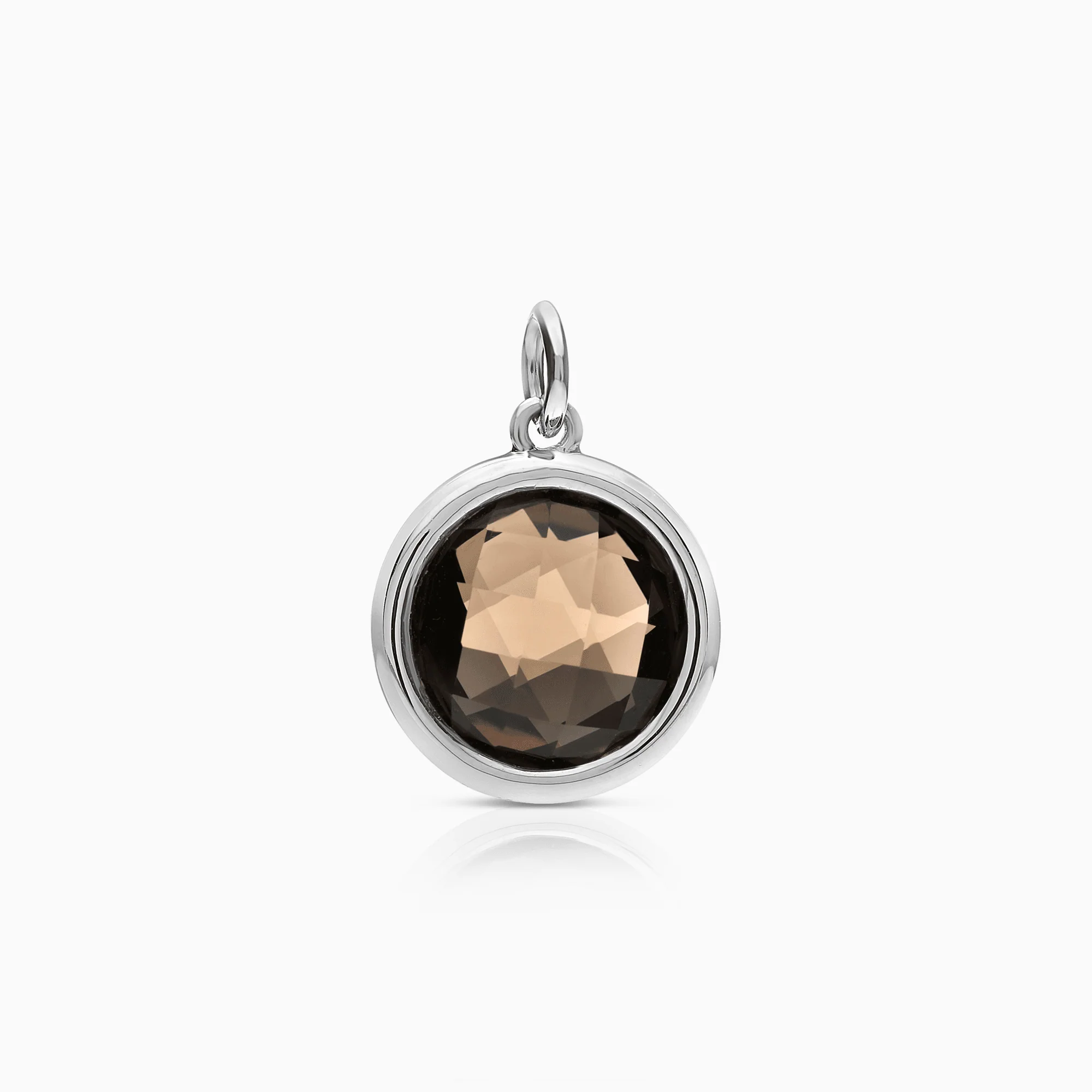 Gemstone pendant with smoky quartz 2.94g 18K white gold