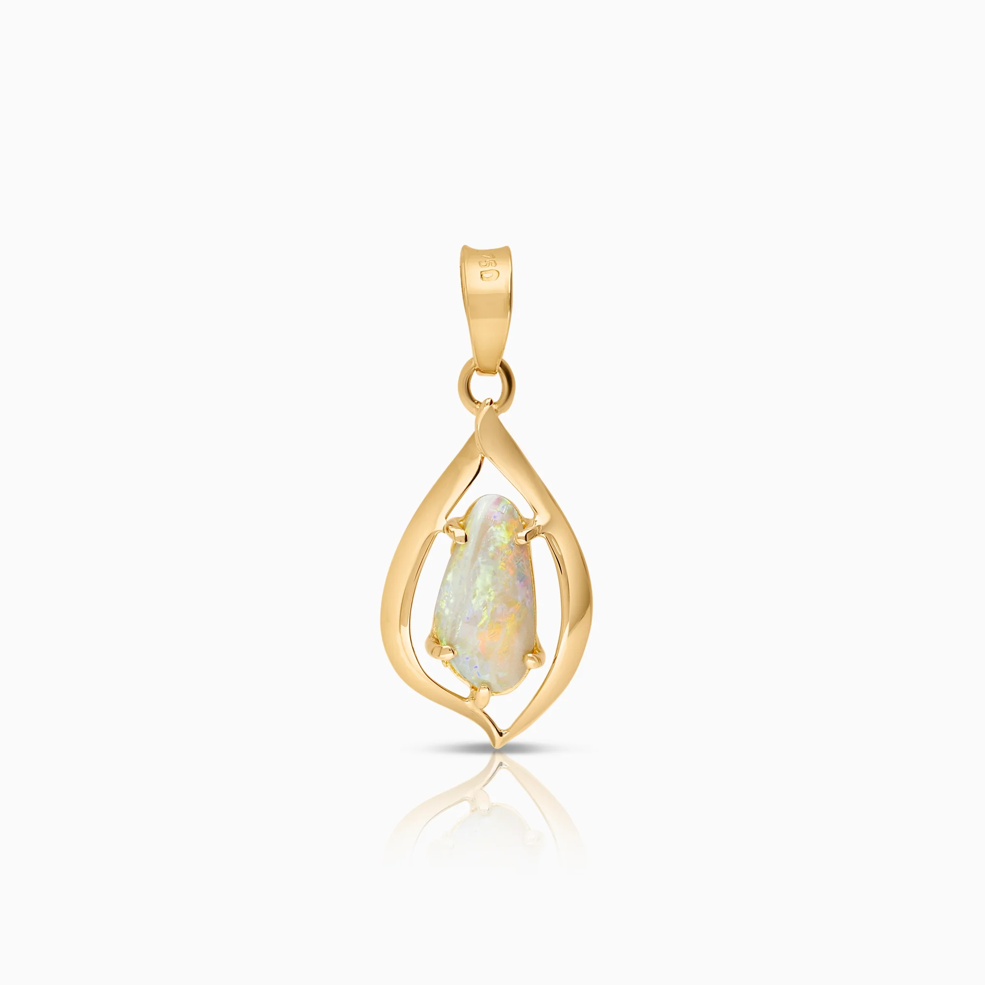 Gemstone pendant opal 0.85g 18K gold