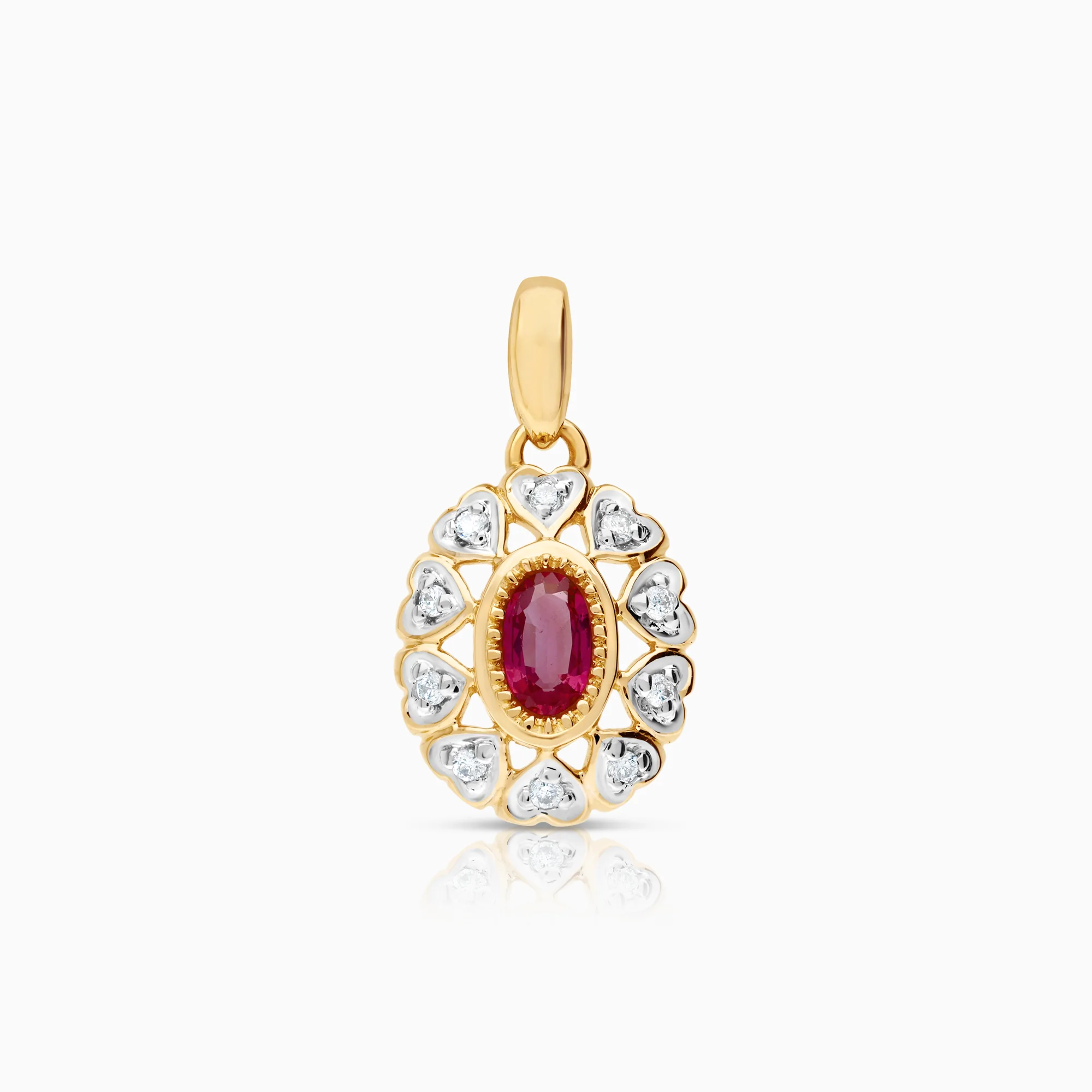 Gemstone pendant pink sapphire 1.72g 18K gold