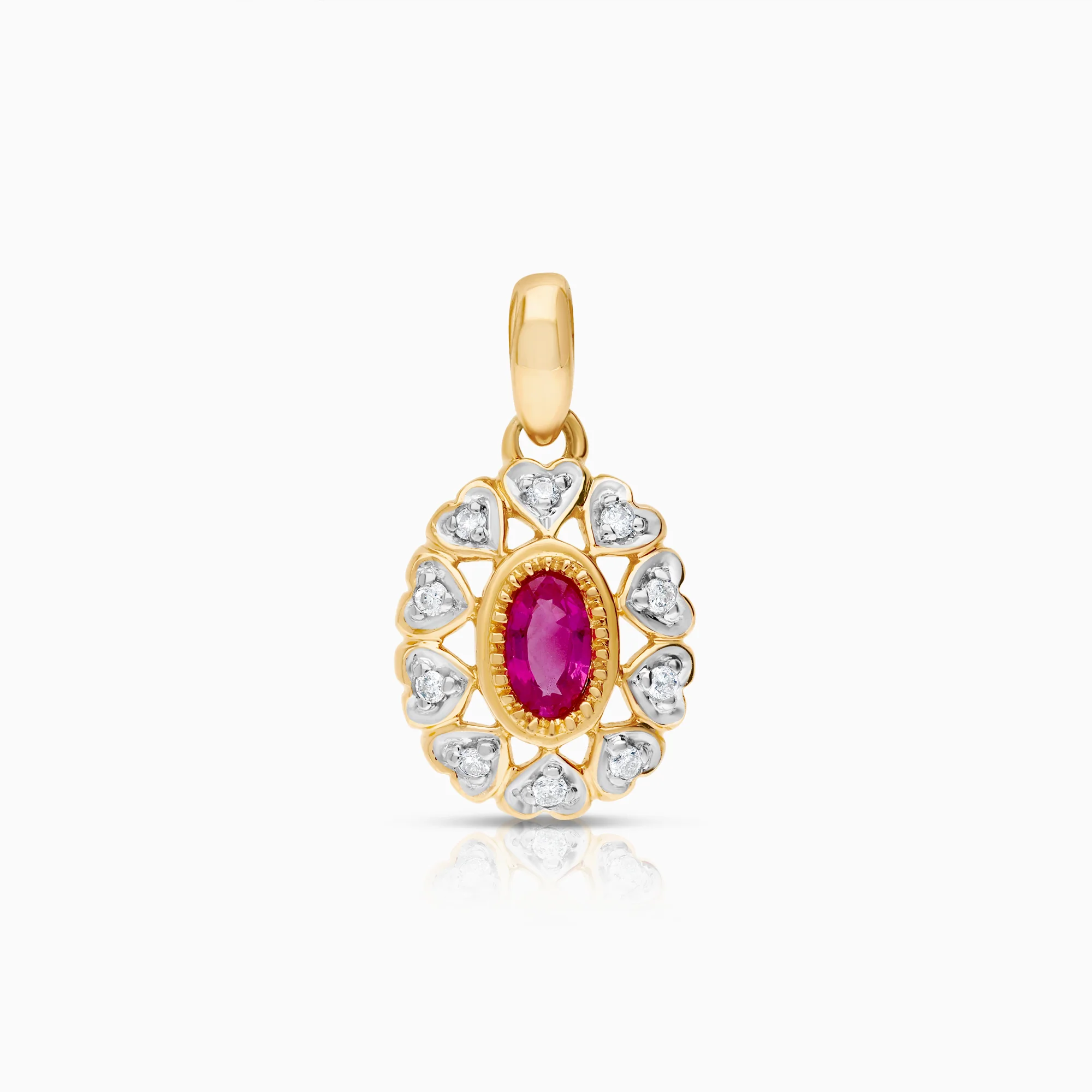 Gemstone pendant pink sapphire 1.74g 18K gold