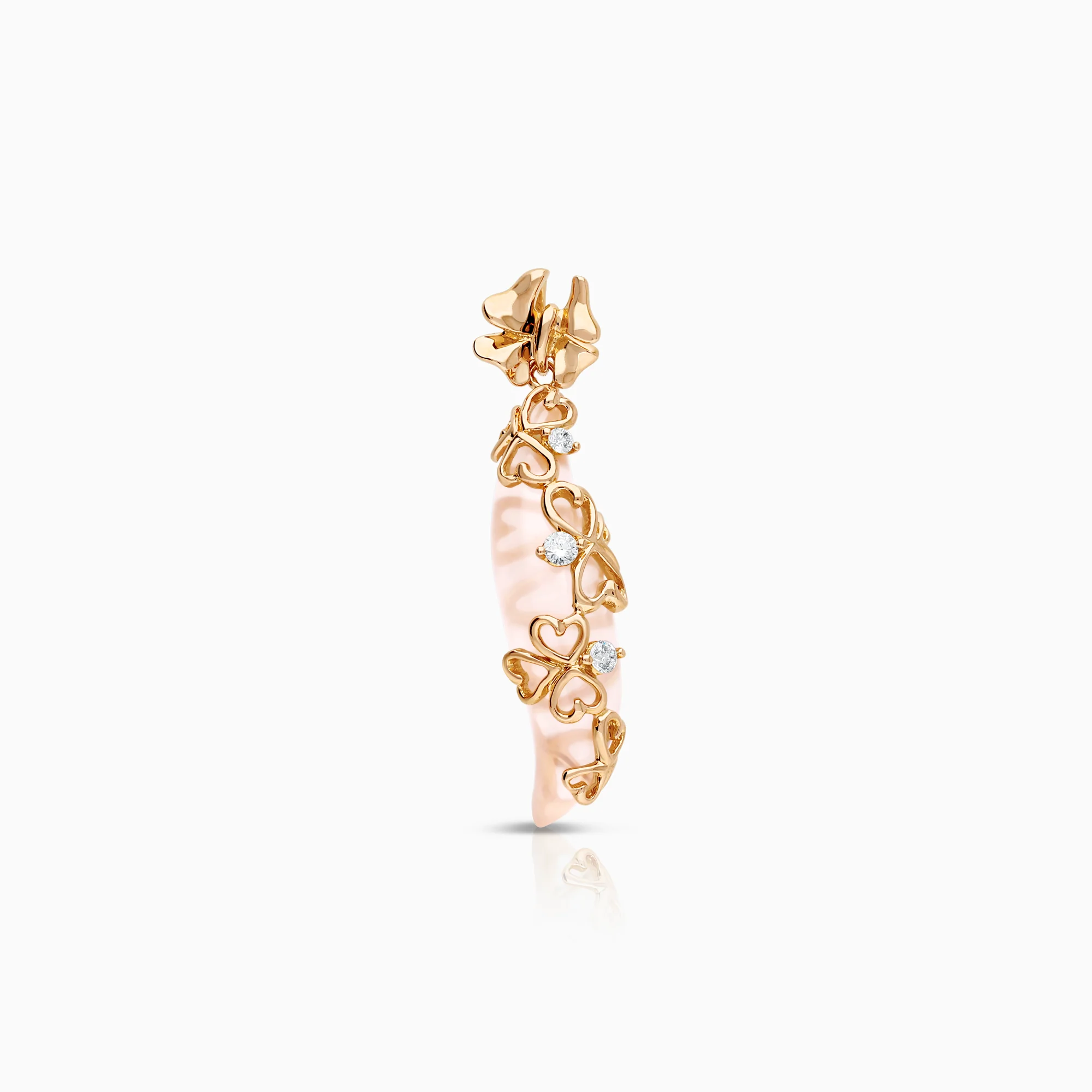 Gemstone pendant rose quartz 2.37g 18K rose gold