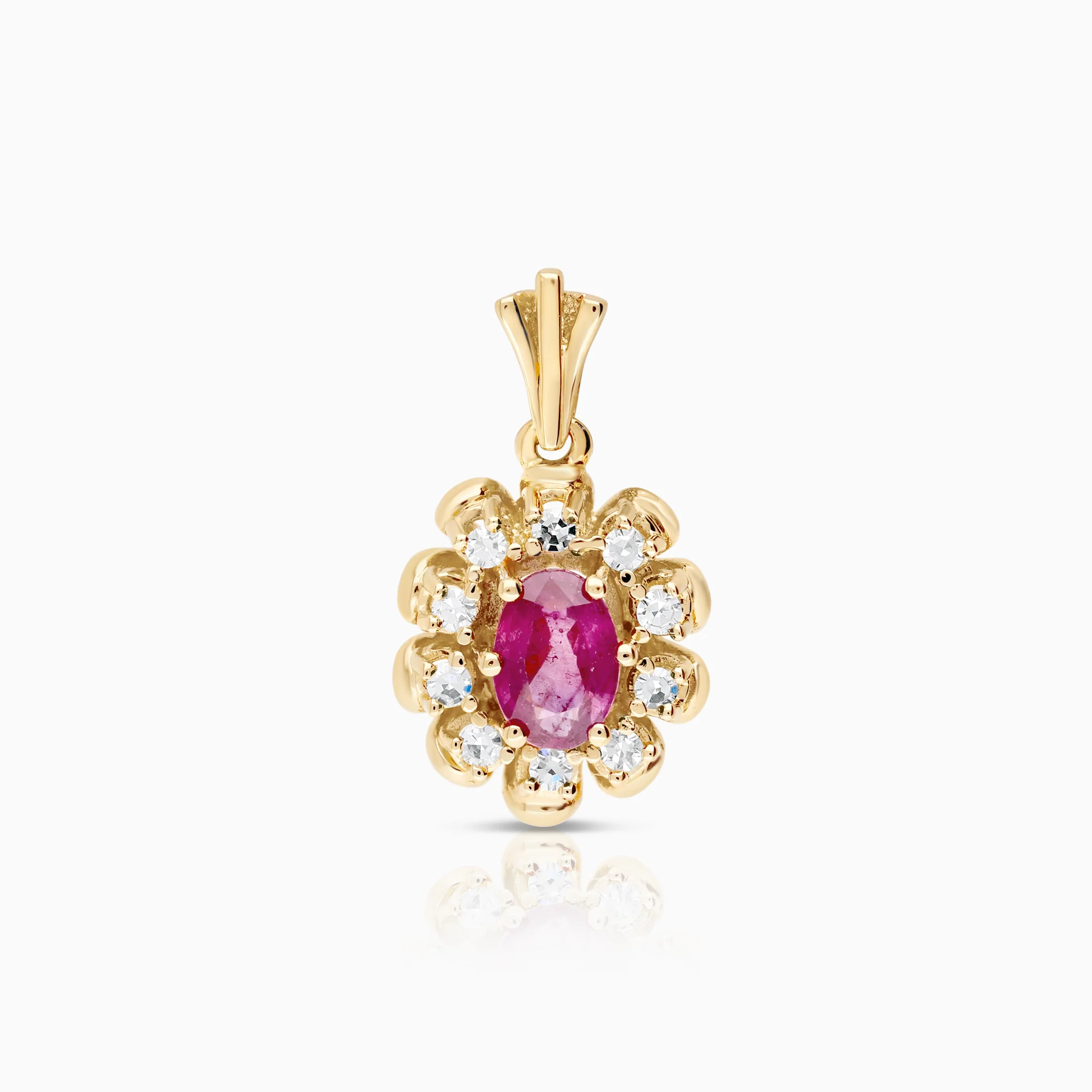 Gemstone pendant ruby 3.10g 14K gold