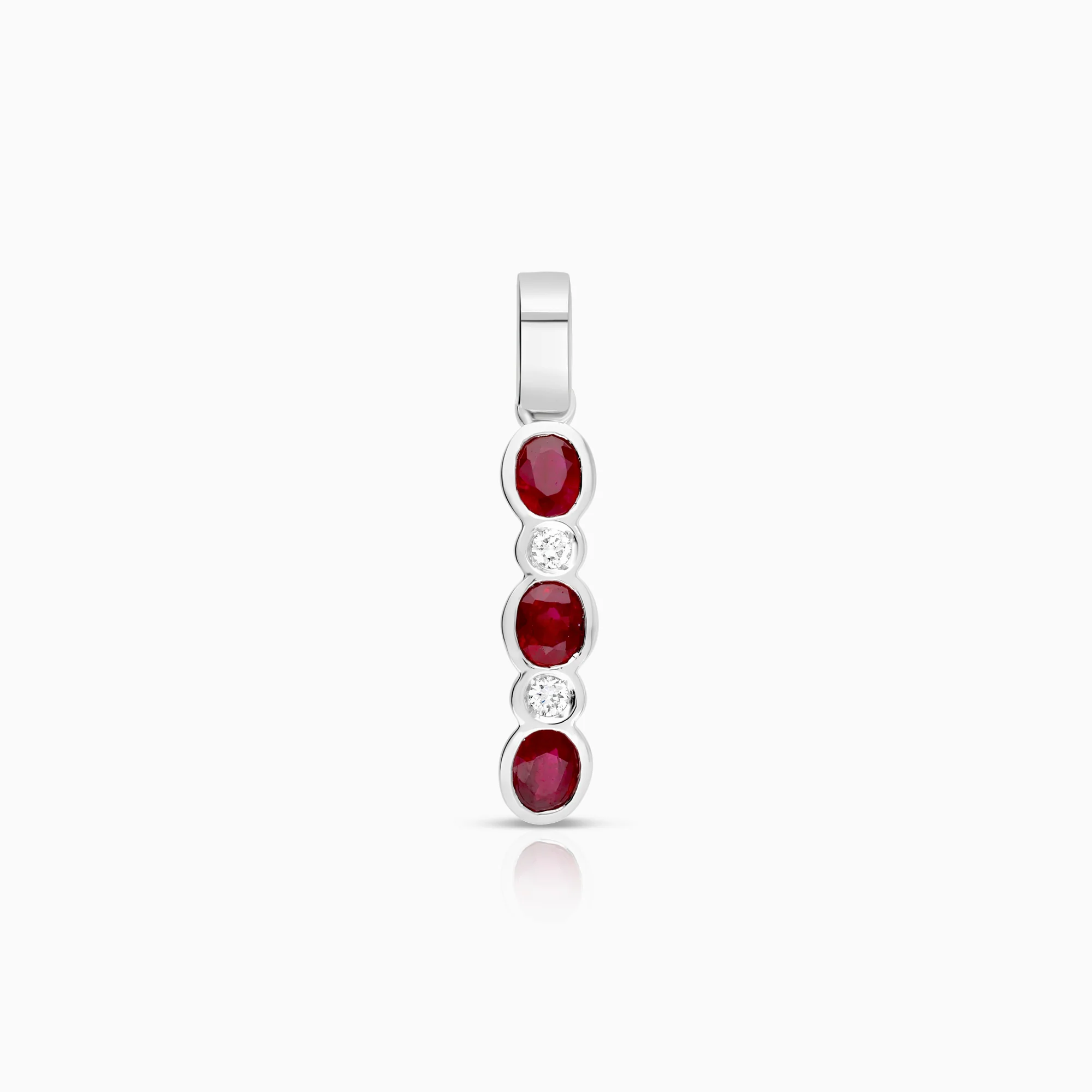 Gemstone pendant rubies 1.74g 18K white gold