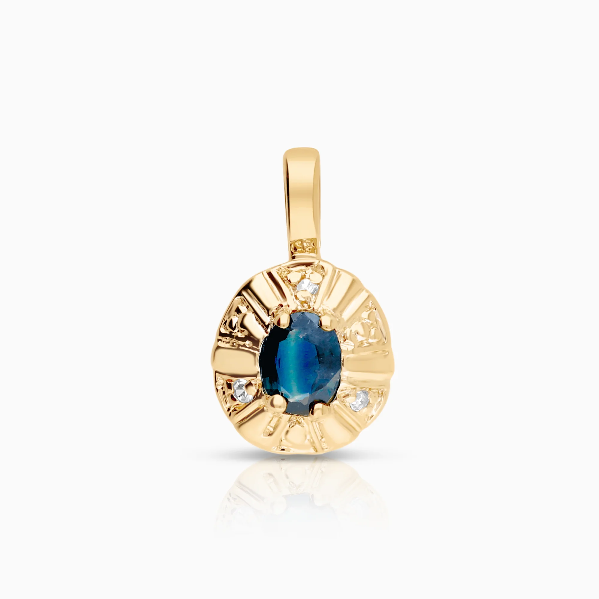 Gemstone pendant sapphire 0.63g 18K gold