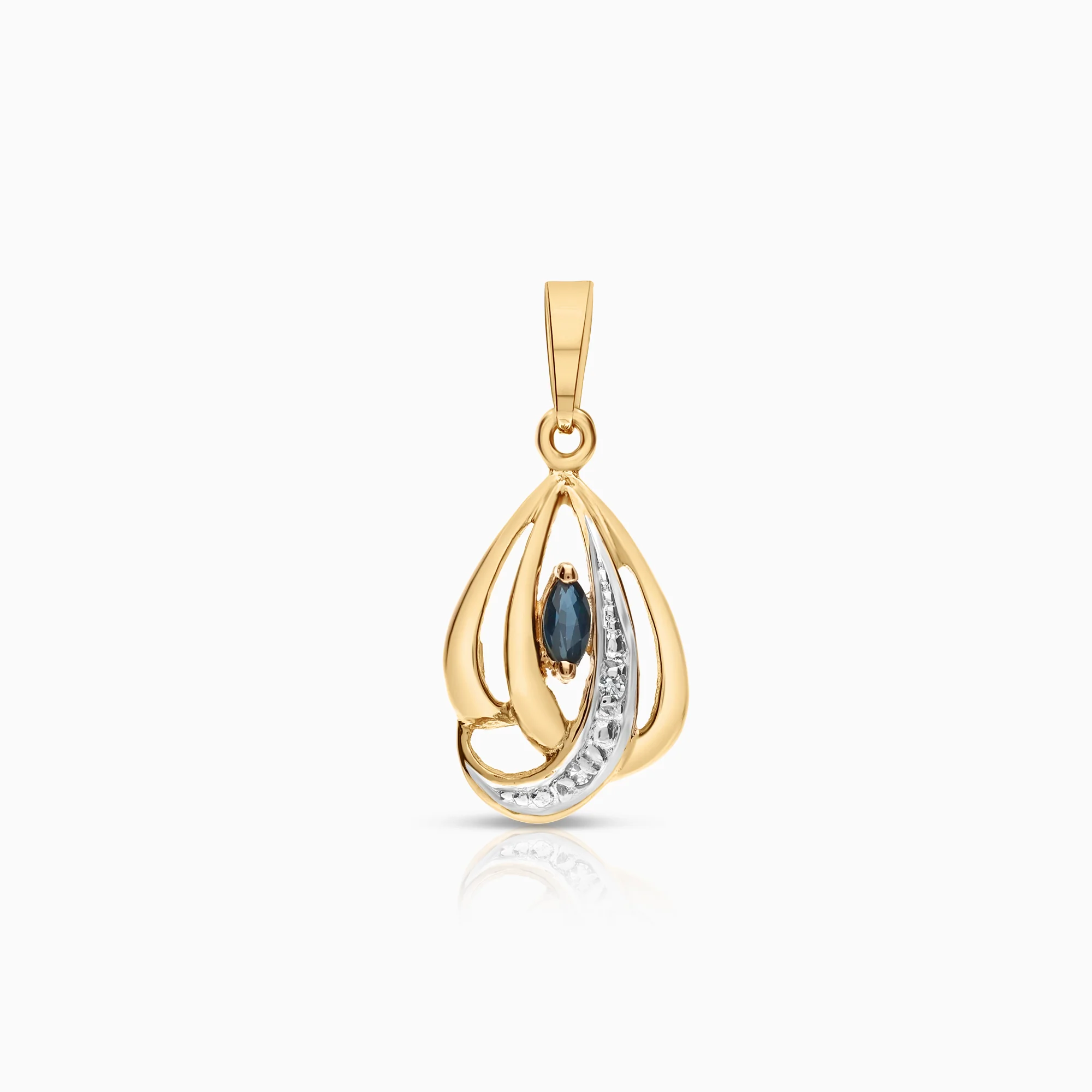 Gemstone pendant sapphire 0.96g 18K gold