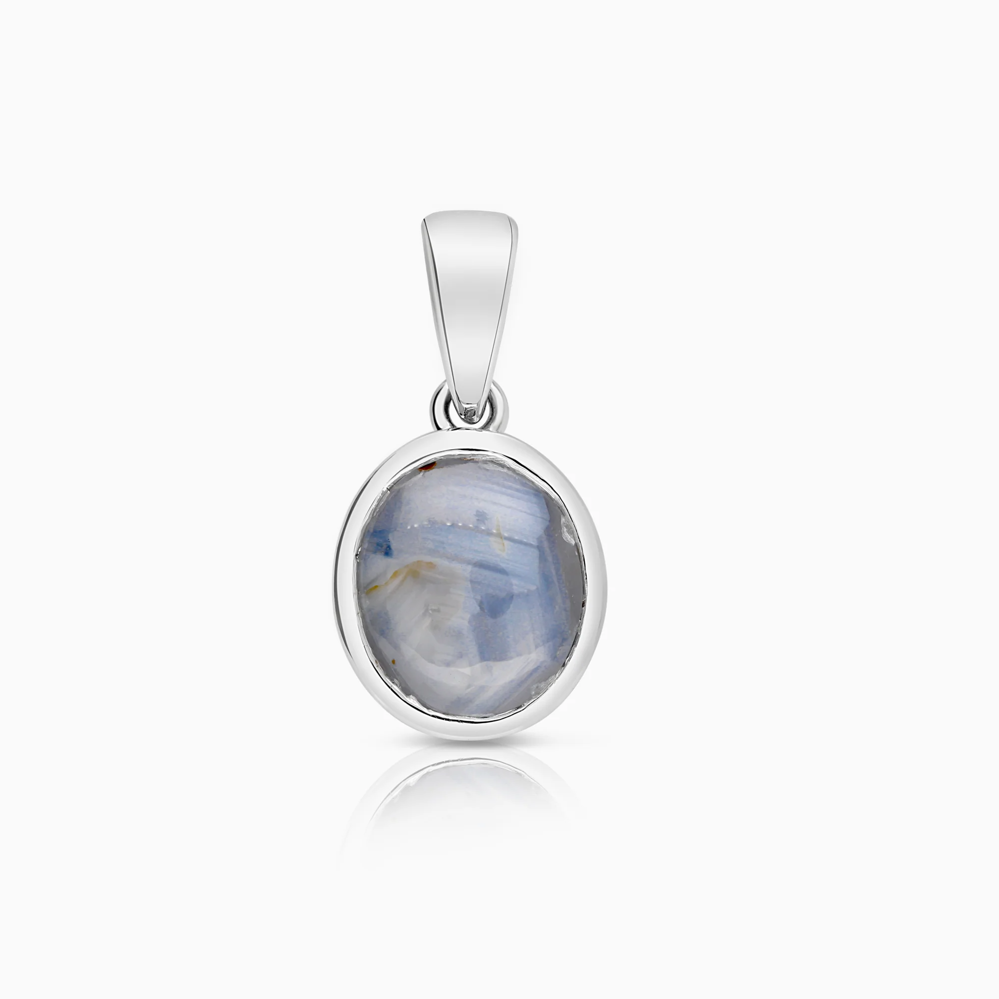 Gemstone pendant sapphire 3.80g 18K white gold