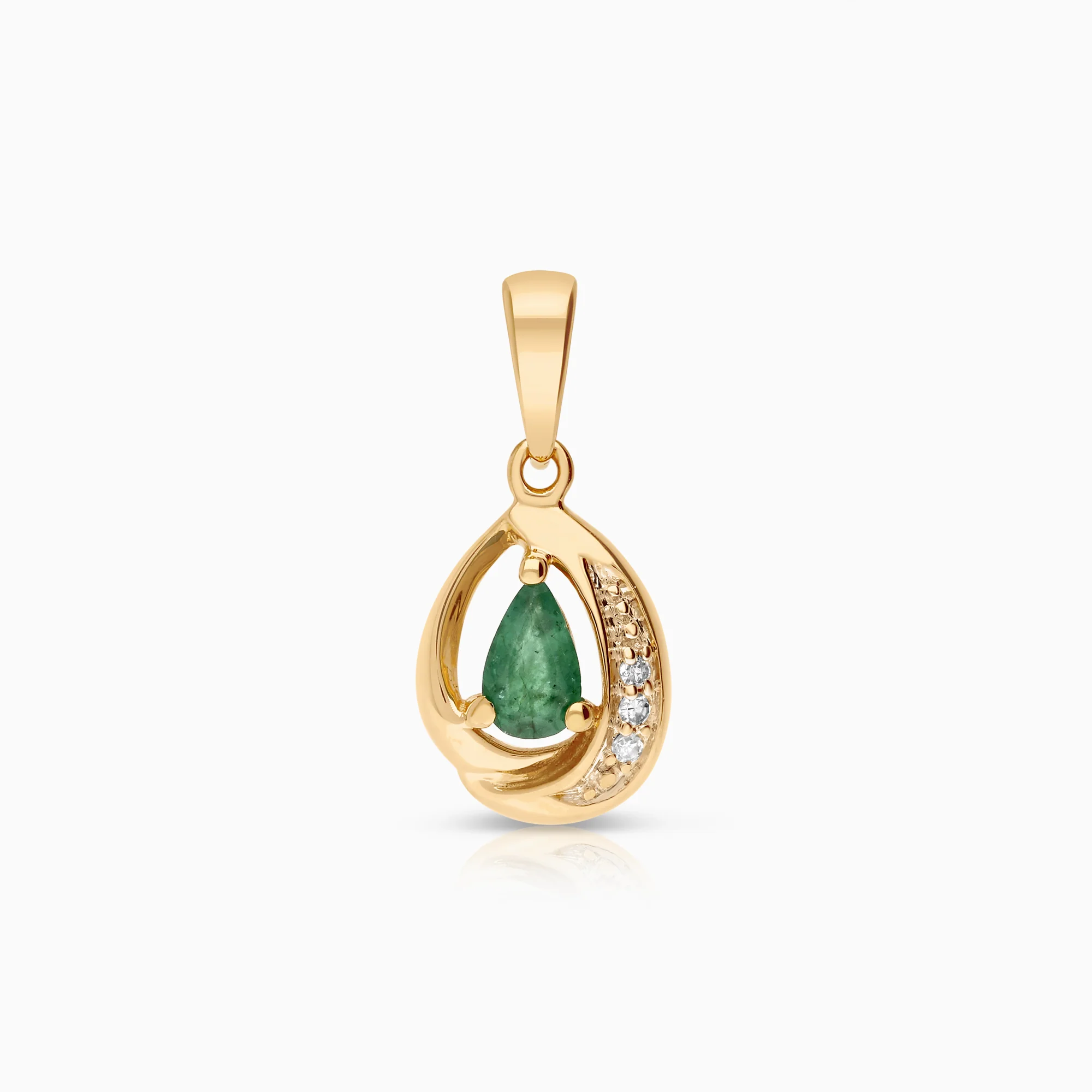 Gemstone pendant emerald 0.99g 18K gold