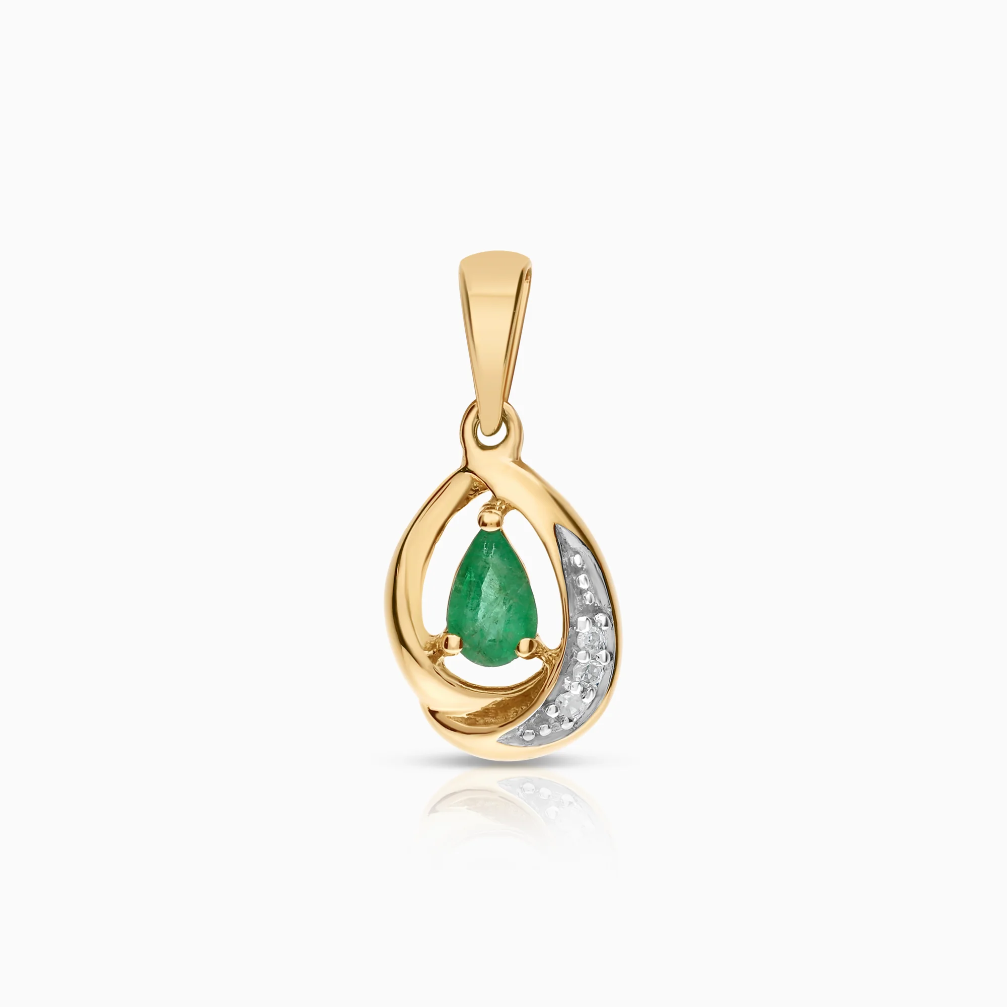 Gemstone pendant emerald 1.06g 18K gold