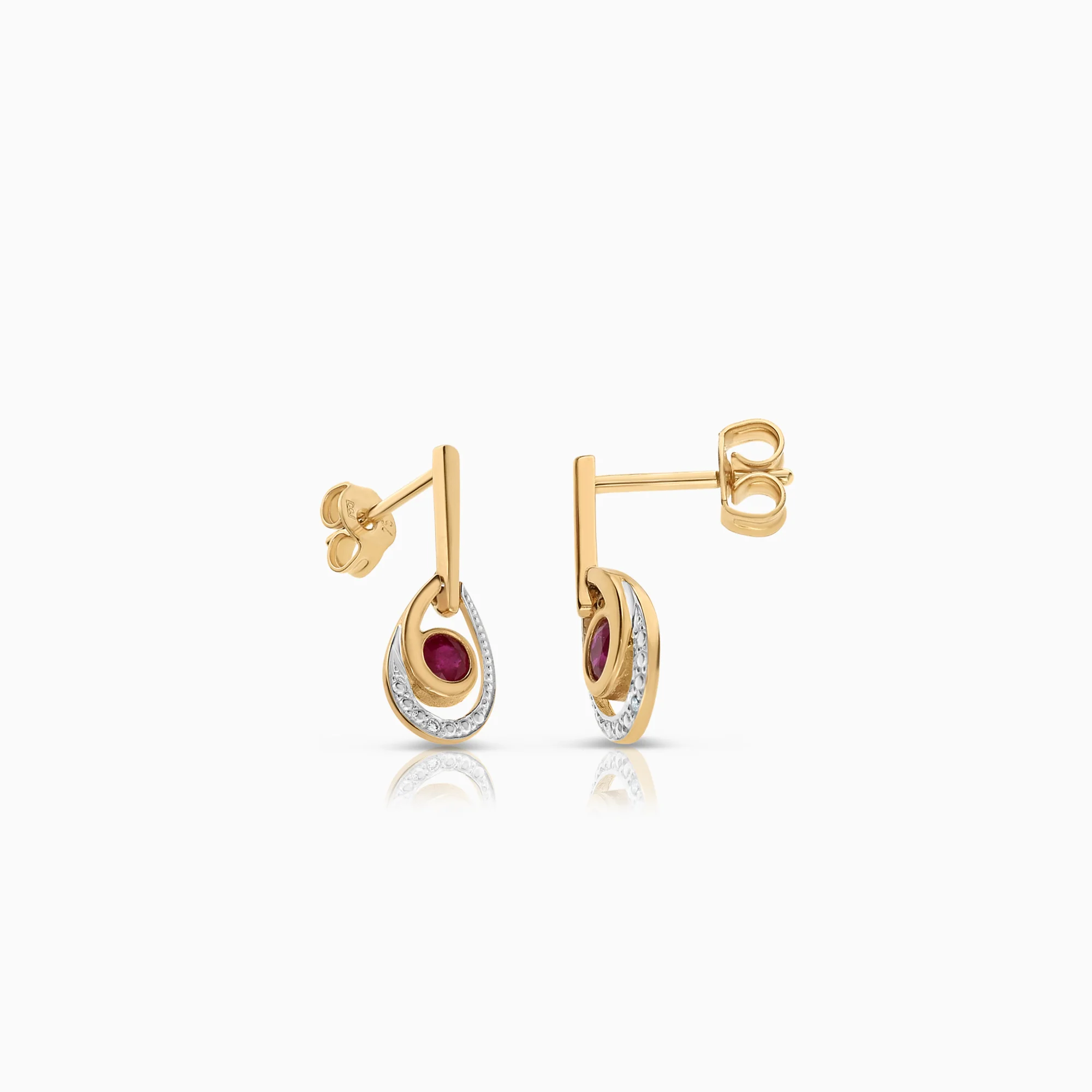 Gemstone pendants with diamonds 0.008ct 18K gold - Image 2