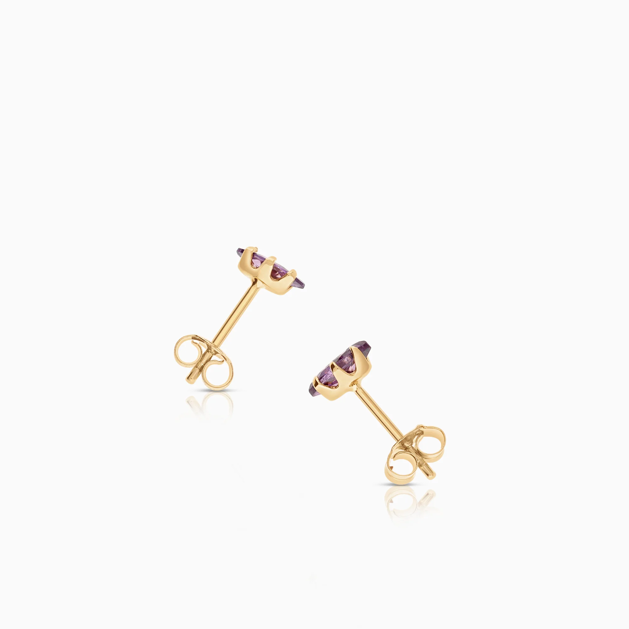 Gemstone earrings amethyst 0.52g 18K gold - Image 2