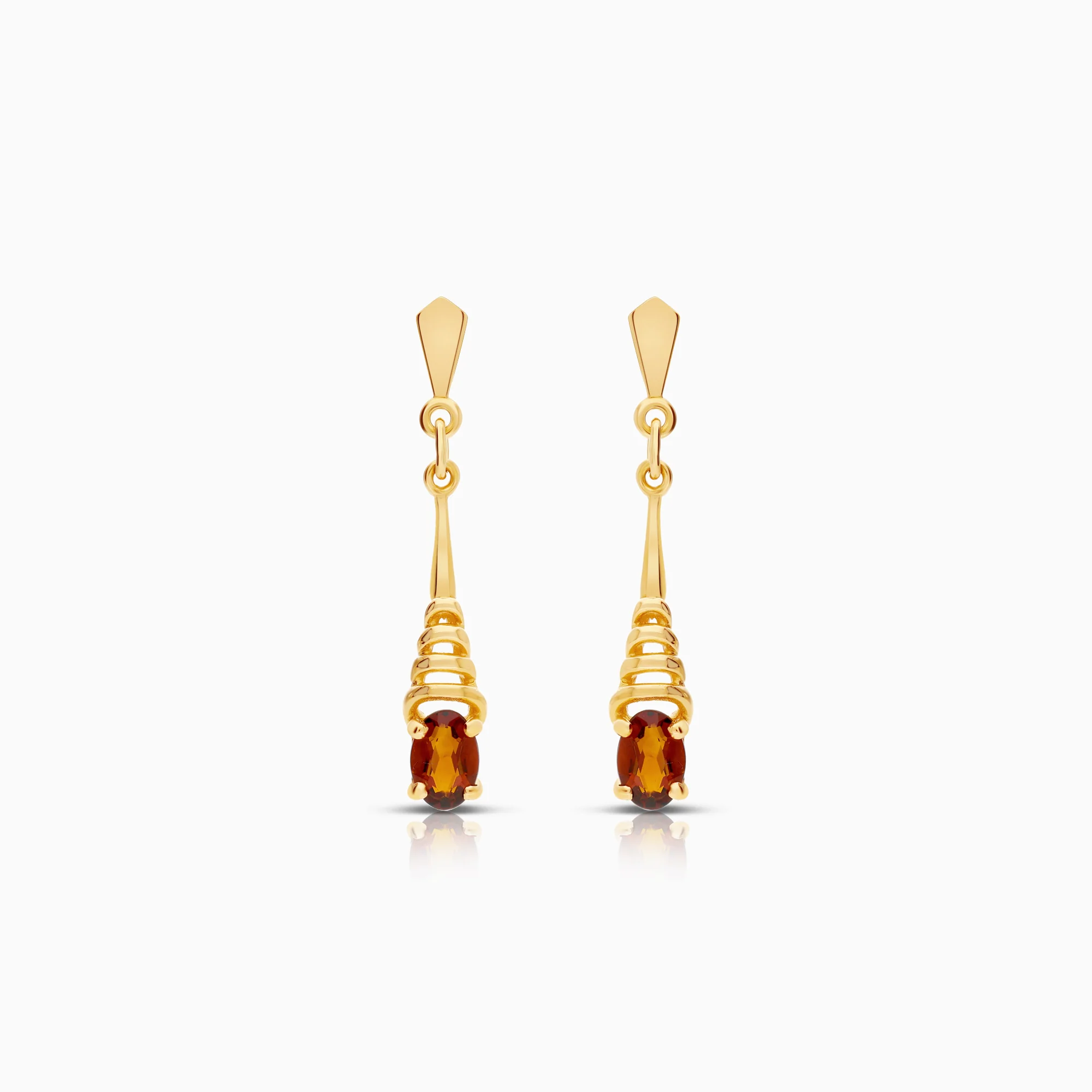 Gemstone earrings citrines 2.59g 18K gold