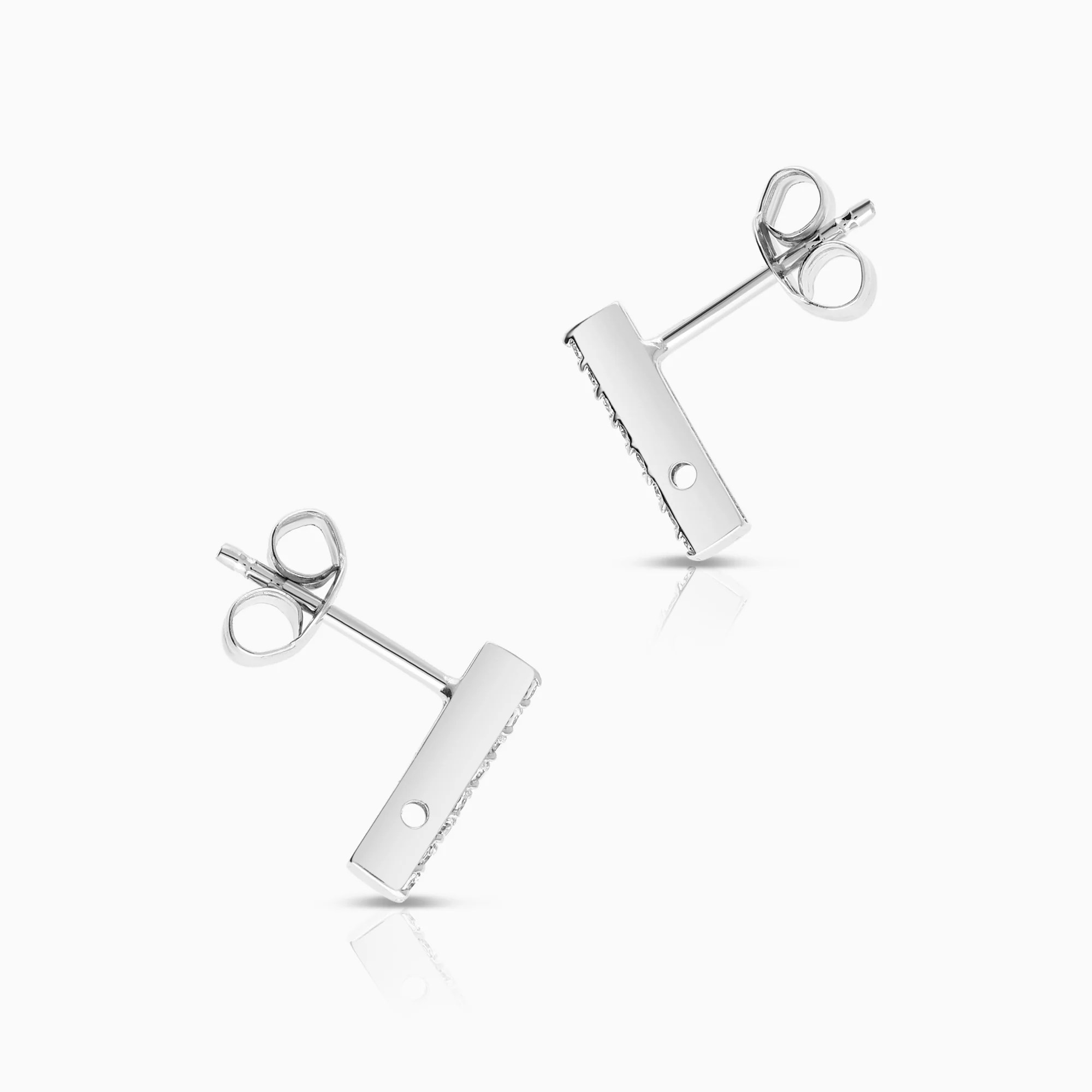Gemstone earrings cubic zirconia 0.75g 18K white gold - Image 2