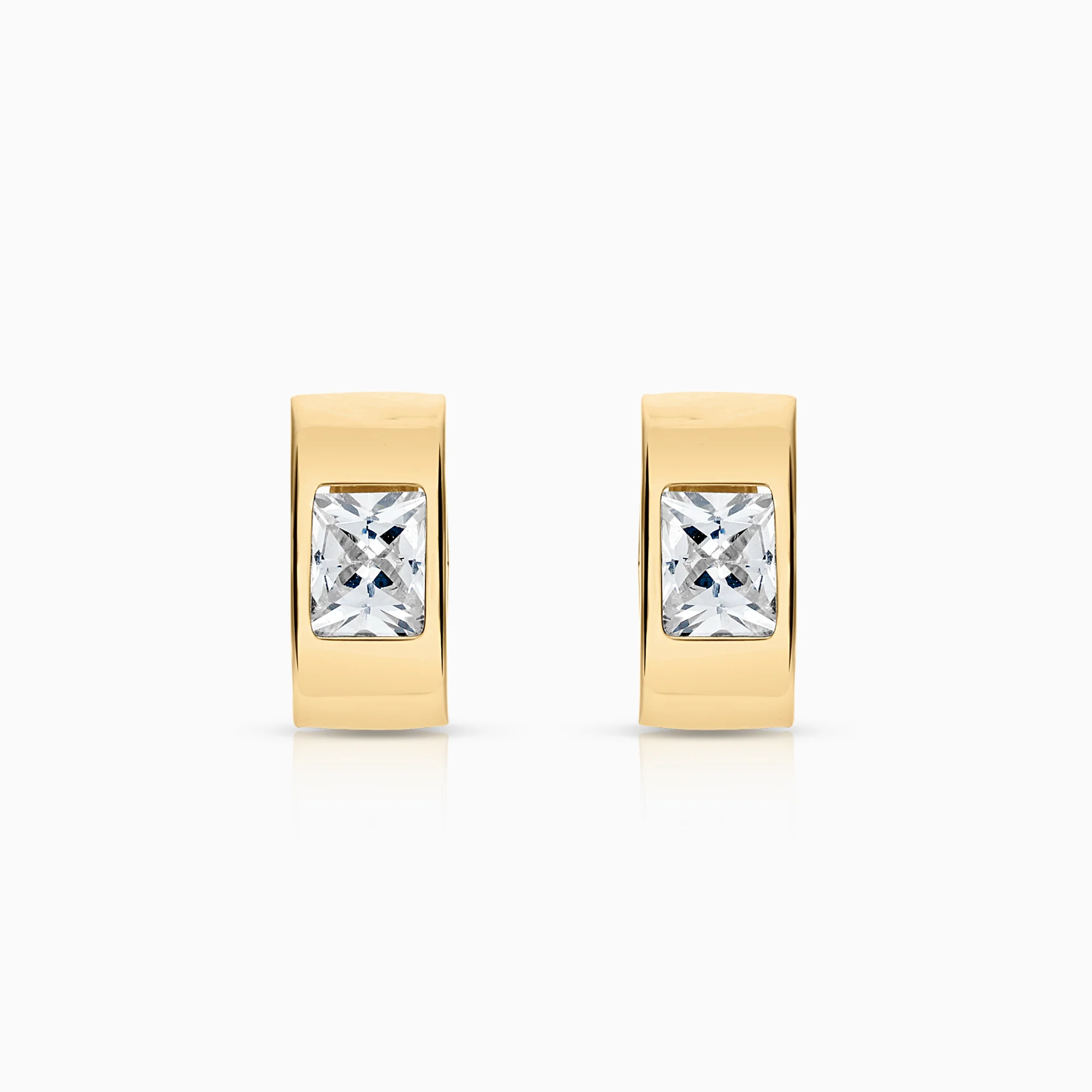Gemstone earrings cubic zirconia 0.95g 18K yellow gold