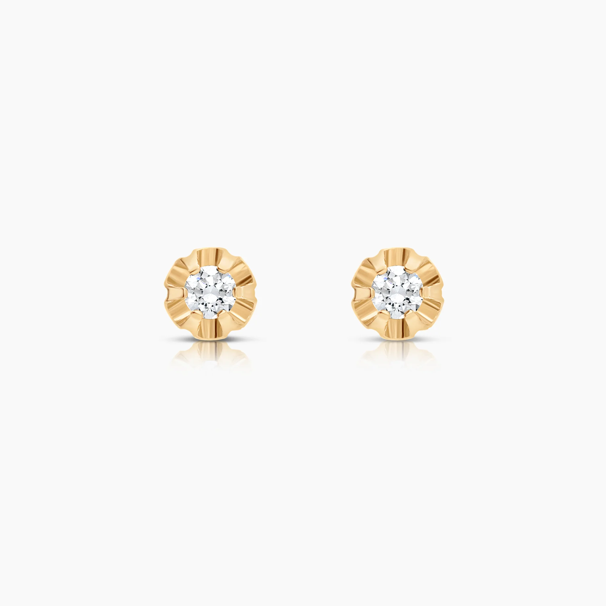 Gold earrings cubic zirconia 1.01g 18K gold