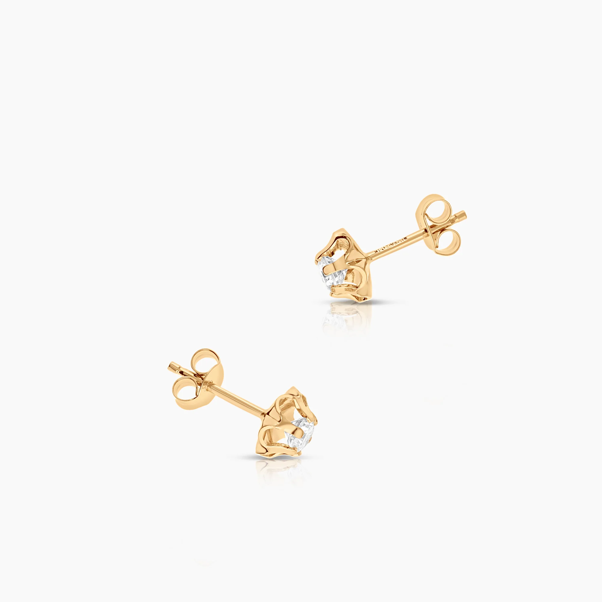Gold earrings cubic zirconia 1.01g 18K gold - Image 2