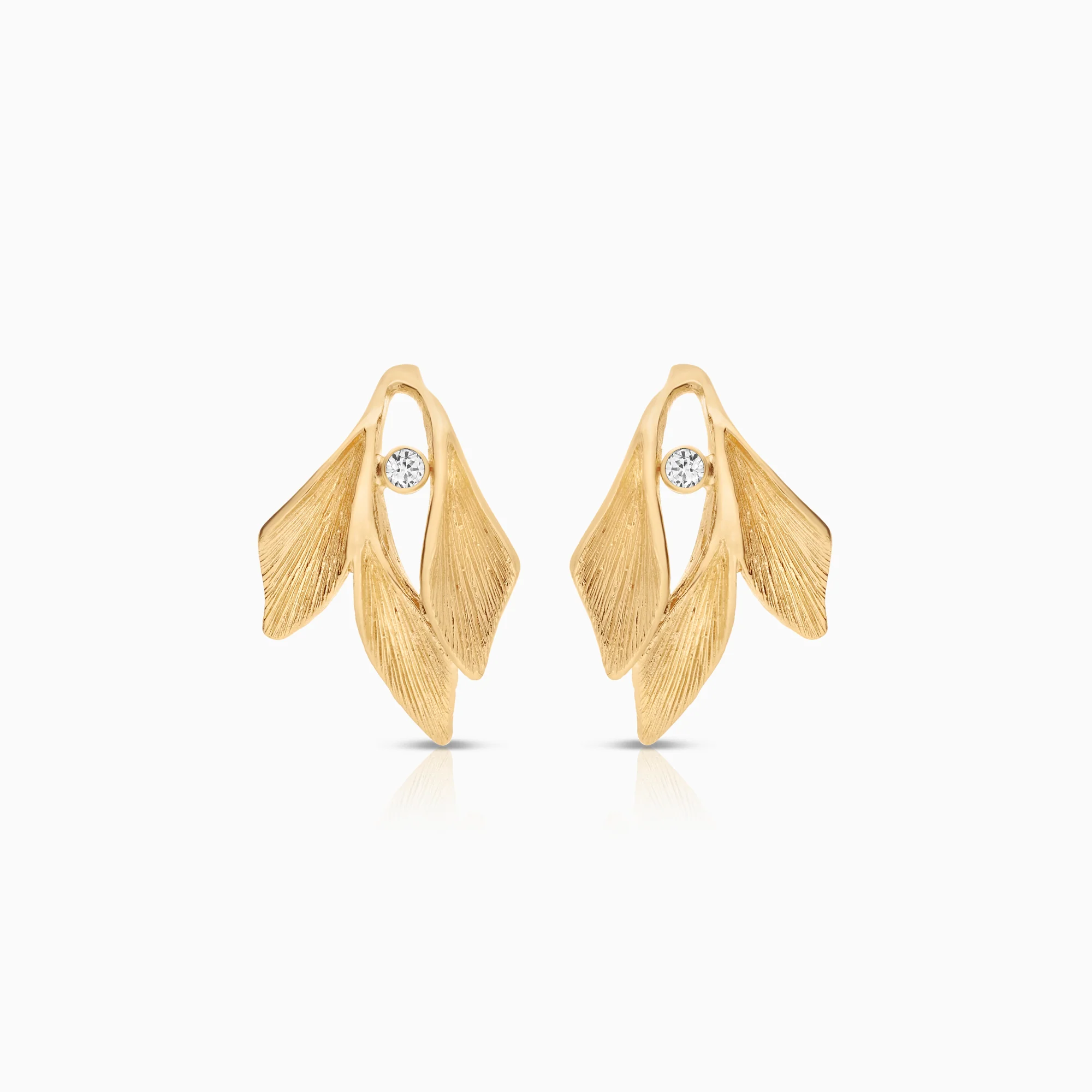 Gold earrings cubic zirconia 3.42g 18K gold
