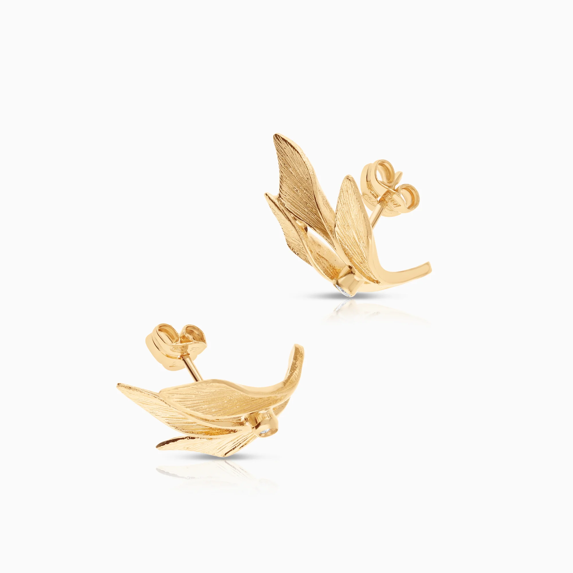 Gold earrings cubic zirconia 3.42g 18K gold - Image 2