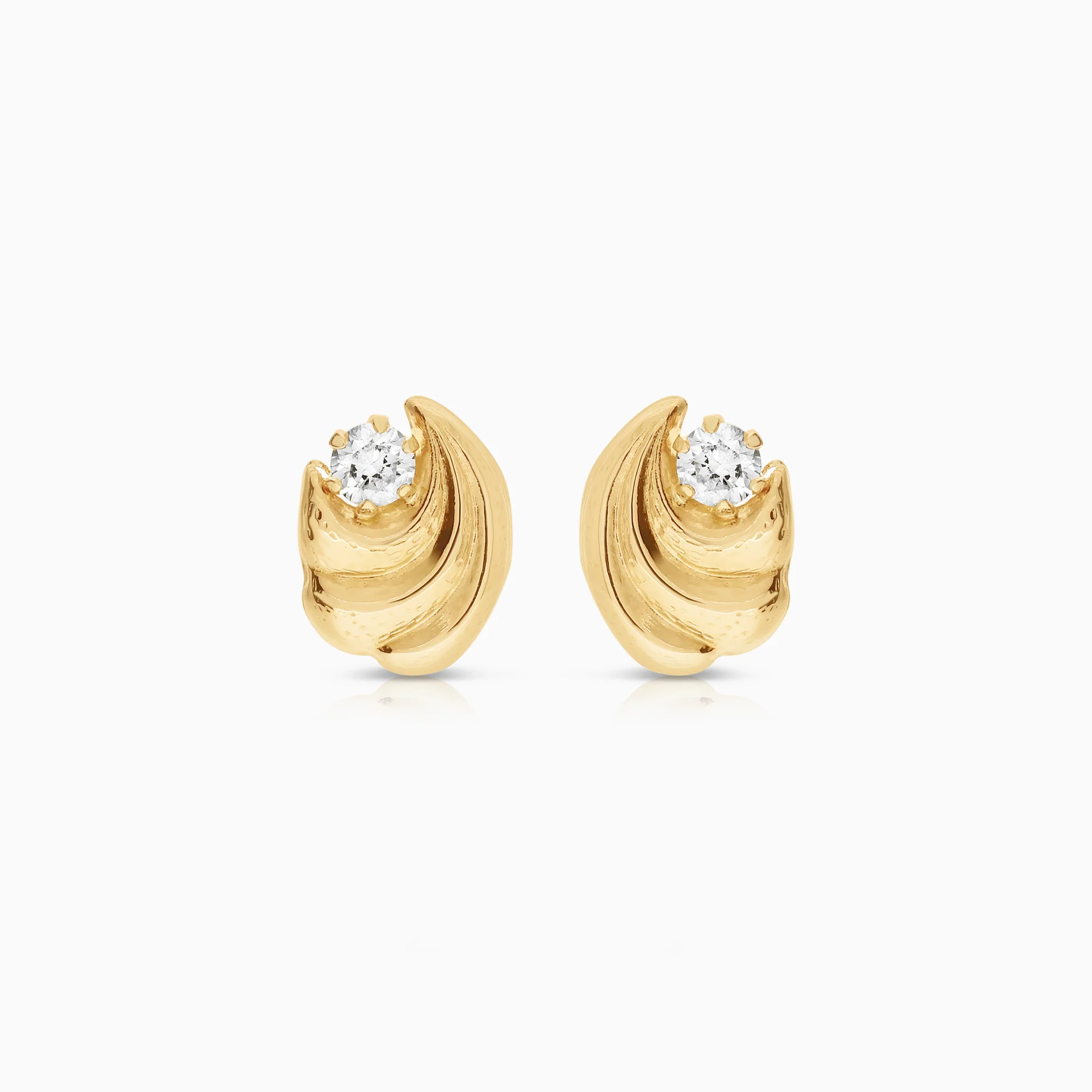 Gold earrings cubic zirconia 0.59g 18K gold