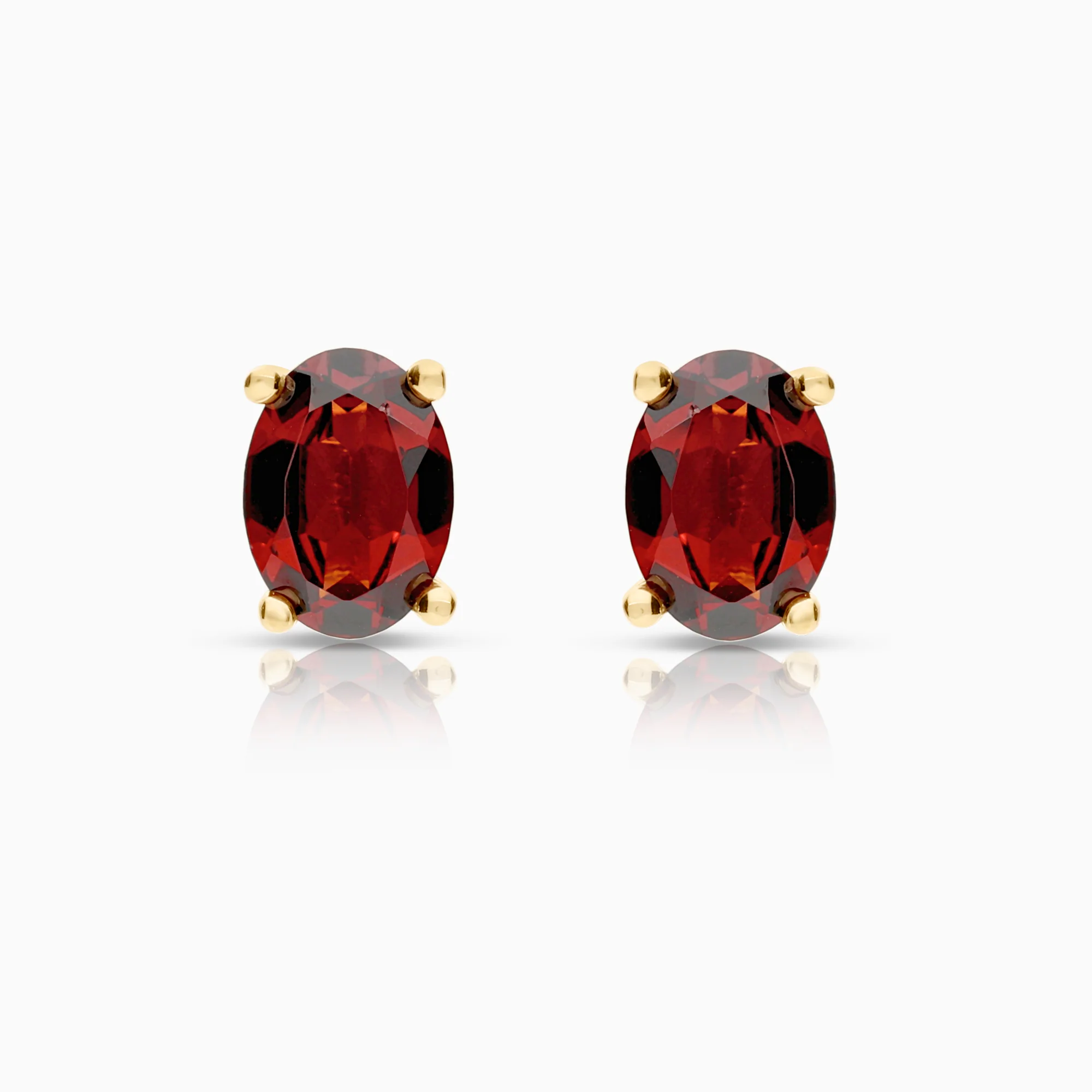Gemstone earrings garnets 1.60g 18K gold