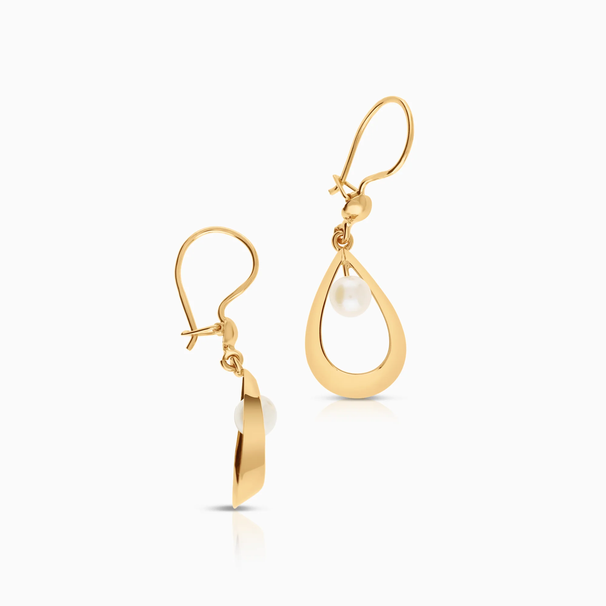 Gold earrings cultured saltwater pearls 1.66g 18K gold - Image 2