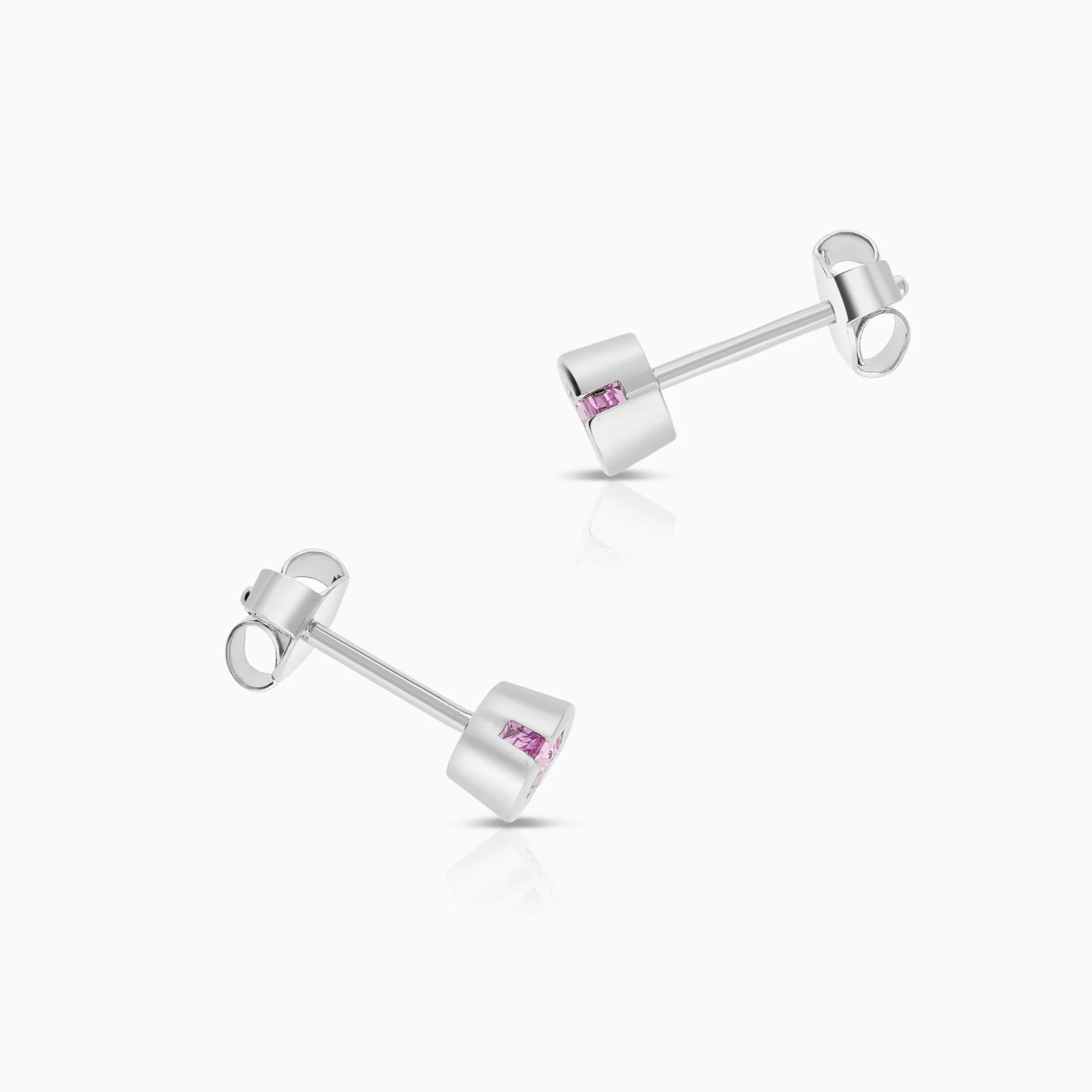 Gemstone earrings pink topazes 2.16g 18K white gold - Image 2