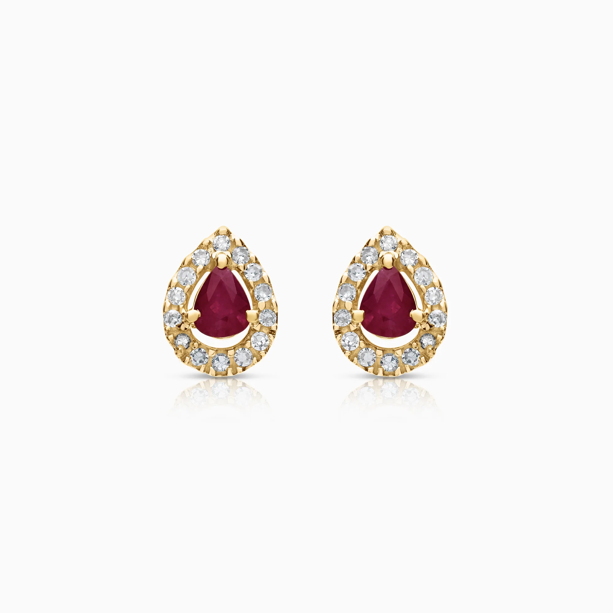 Gemstone earrings rubies 1.99g 18K gold