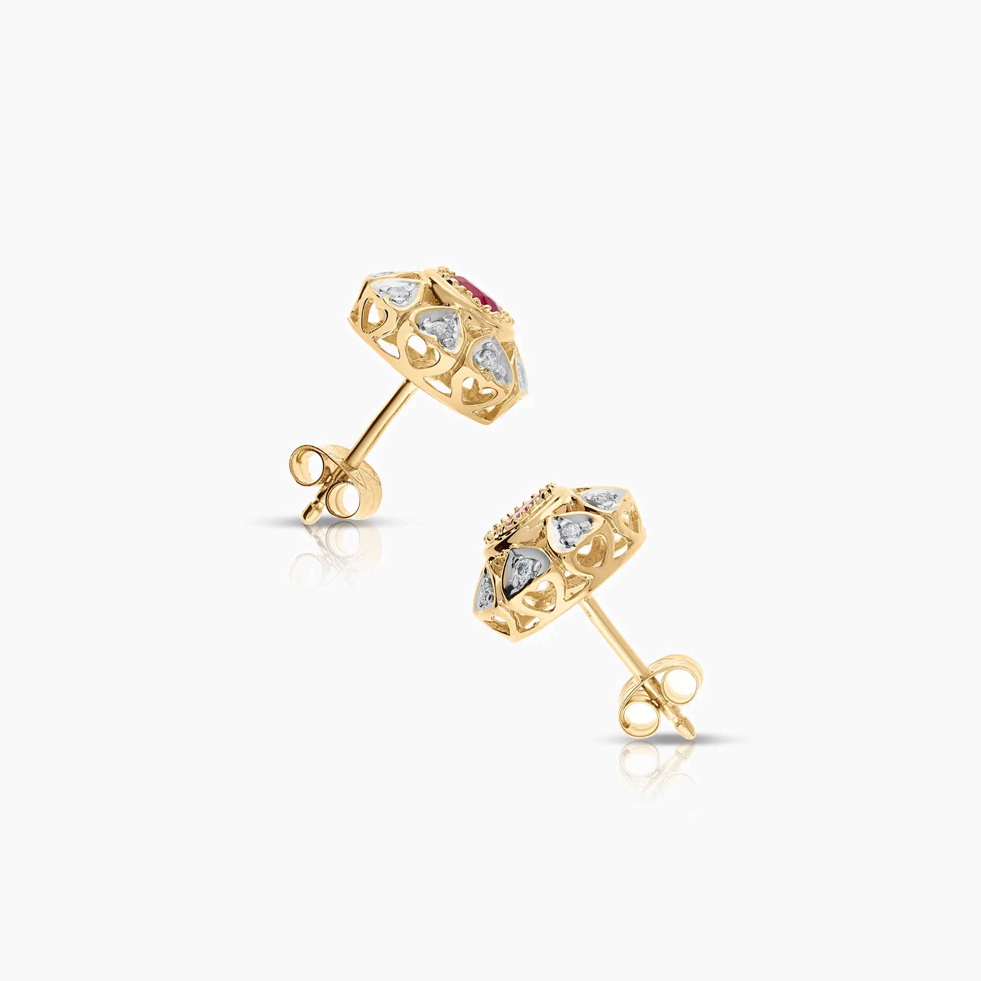 Gemstone earrings rubies 2.50g 18K gold - Image 2