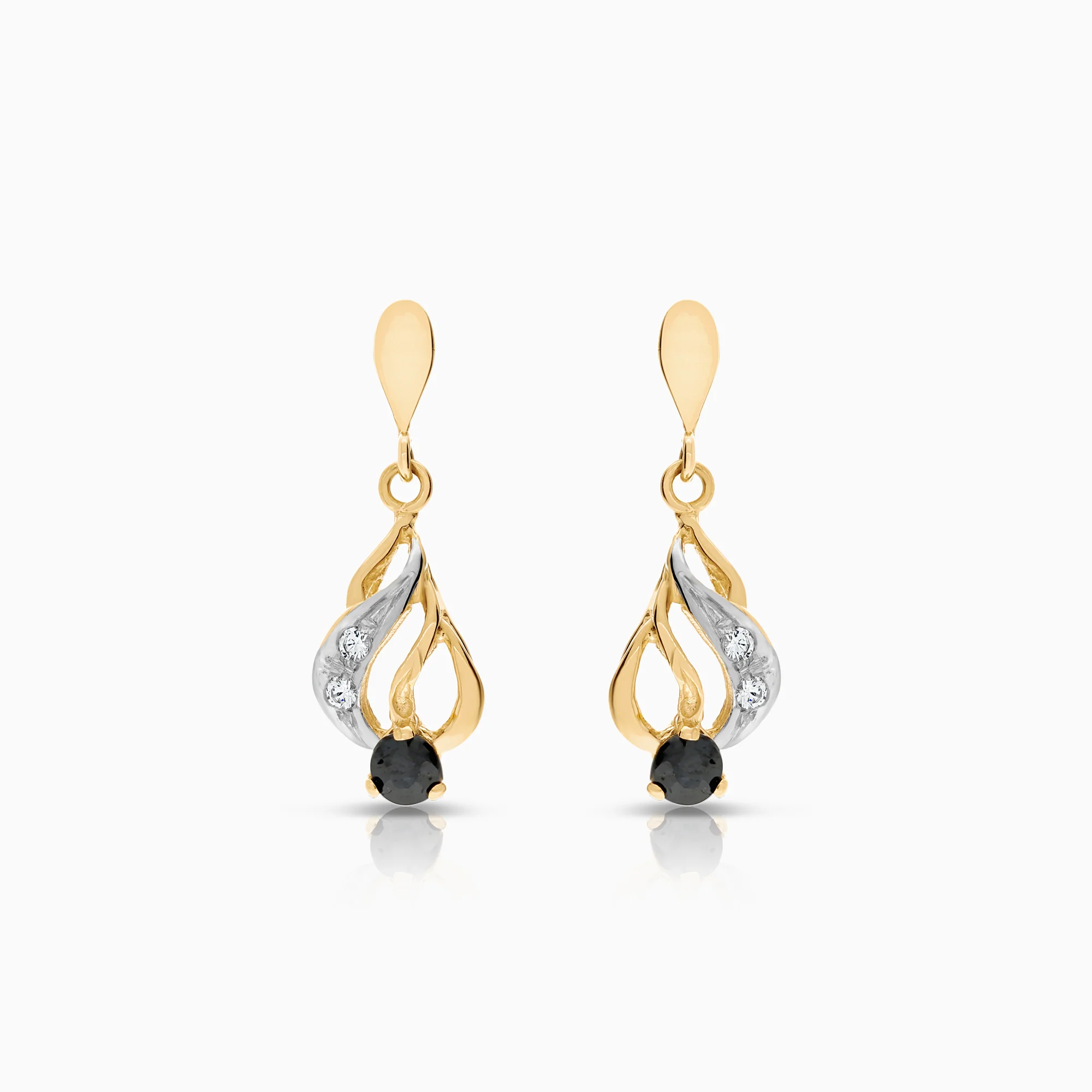 Gemstone earrings sapphires 0.10ct 18K gold