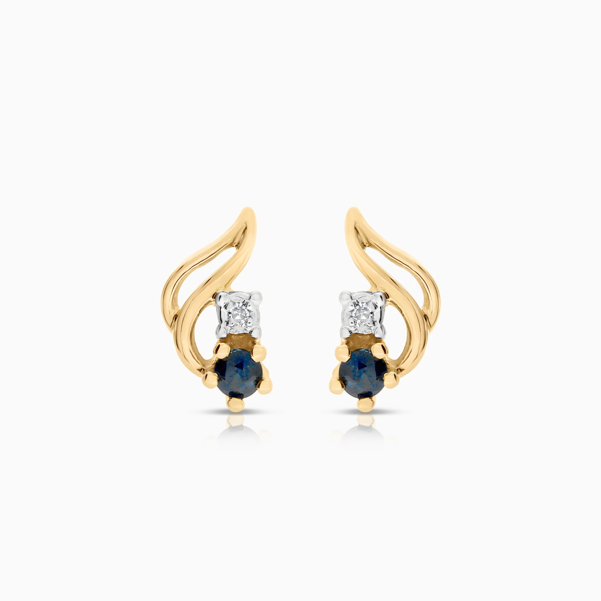 Gemstone earrings with sapphires 1.24g 18K gold