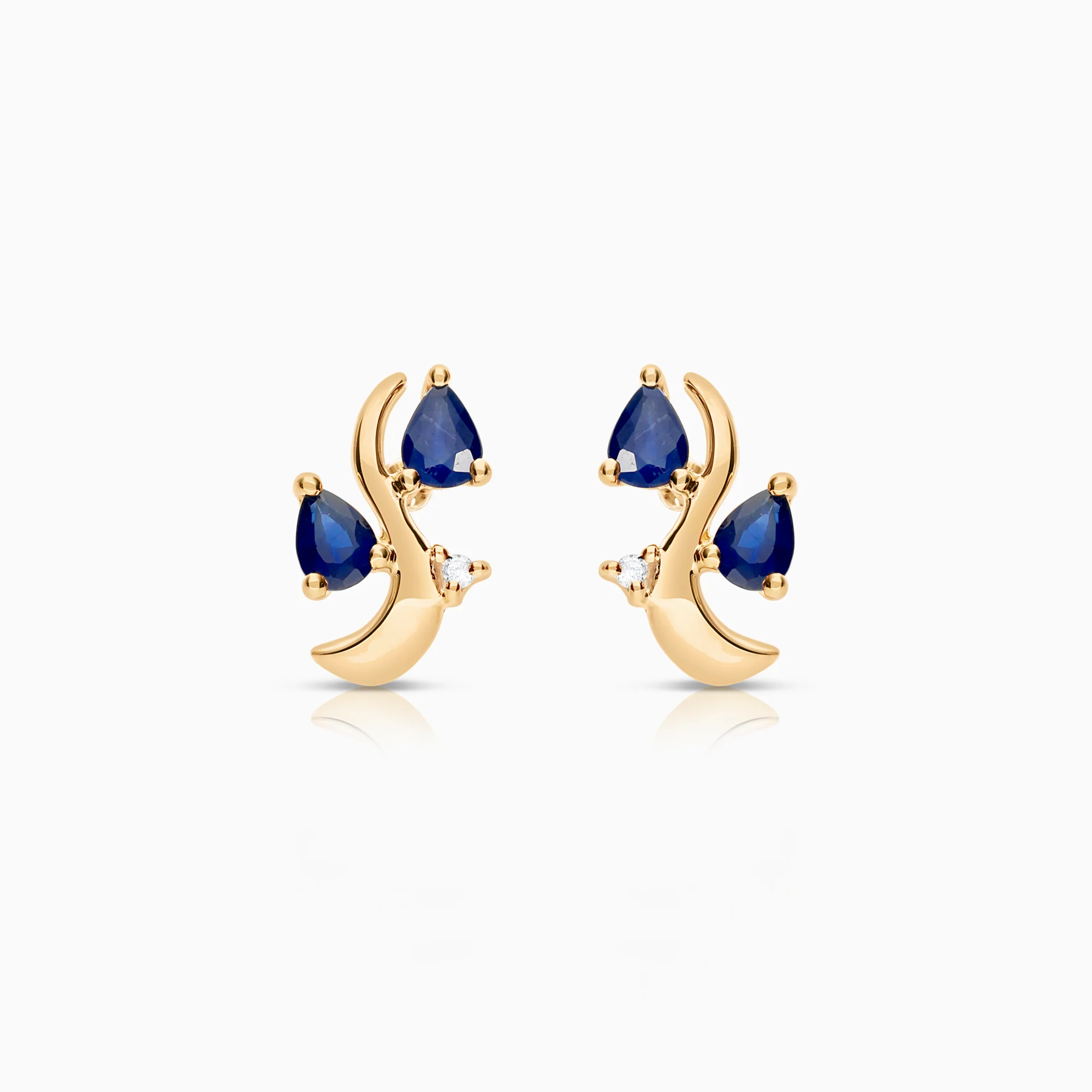 Gemstone earrings sapphires 1.58g 18K gold