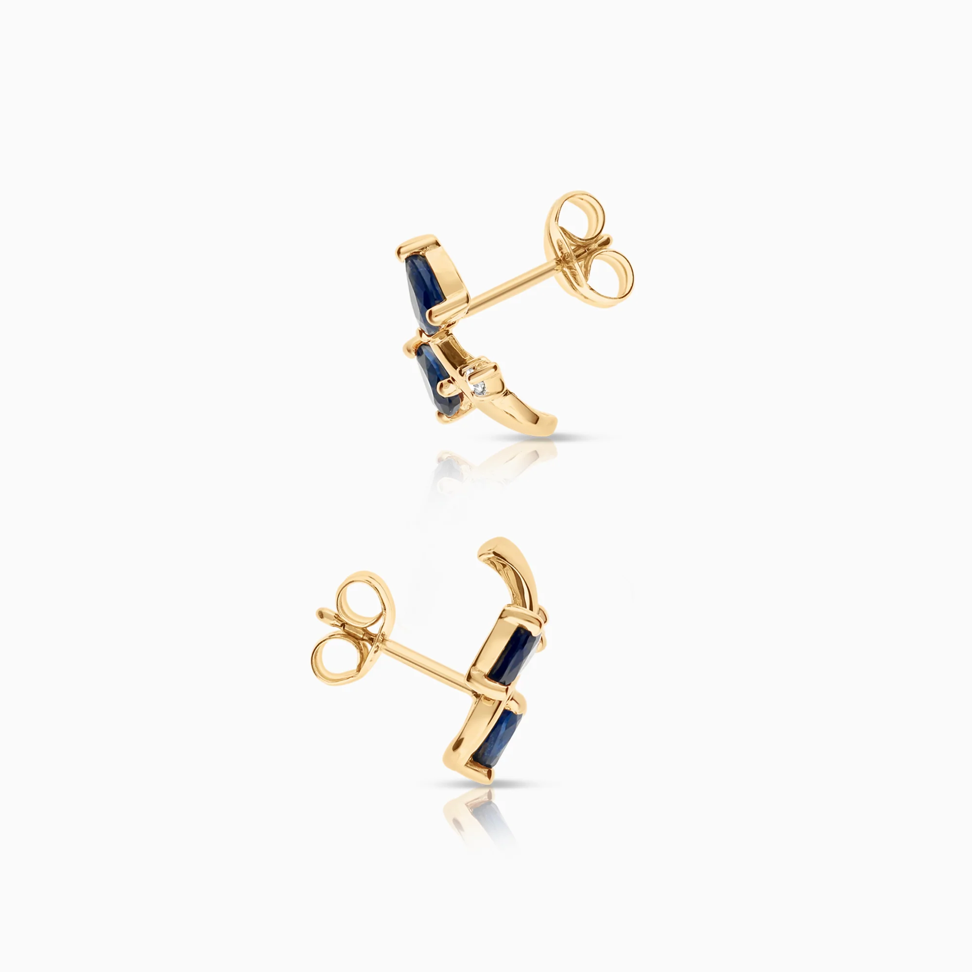 Gemstone earrings sapphires 1.58g 18K gold - Image 2