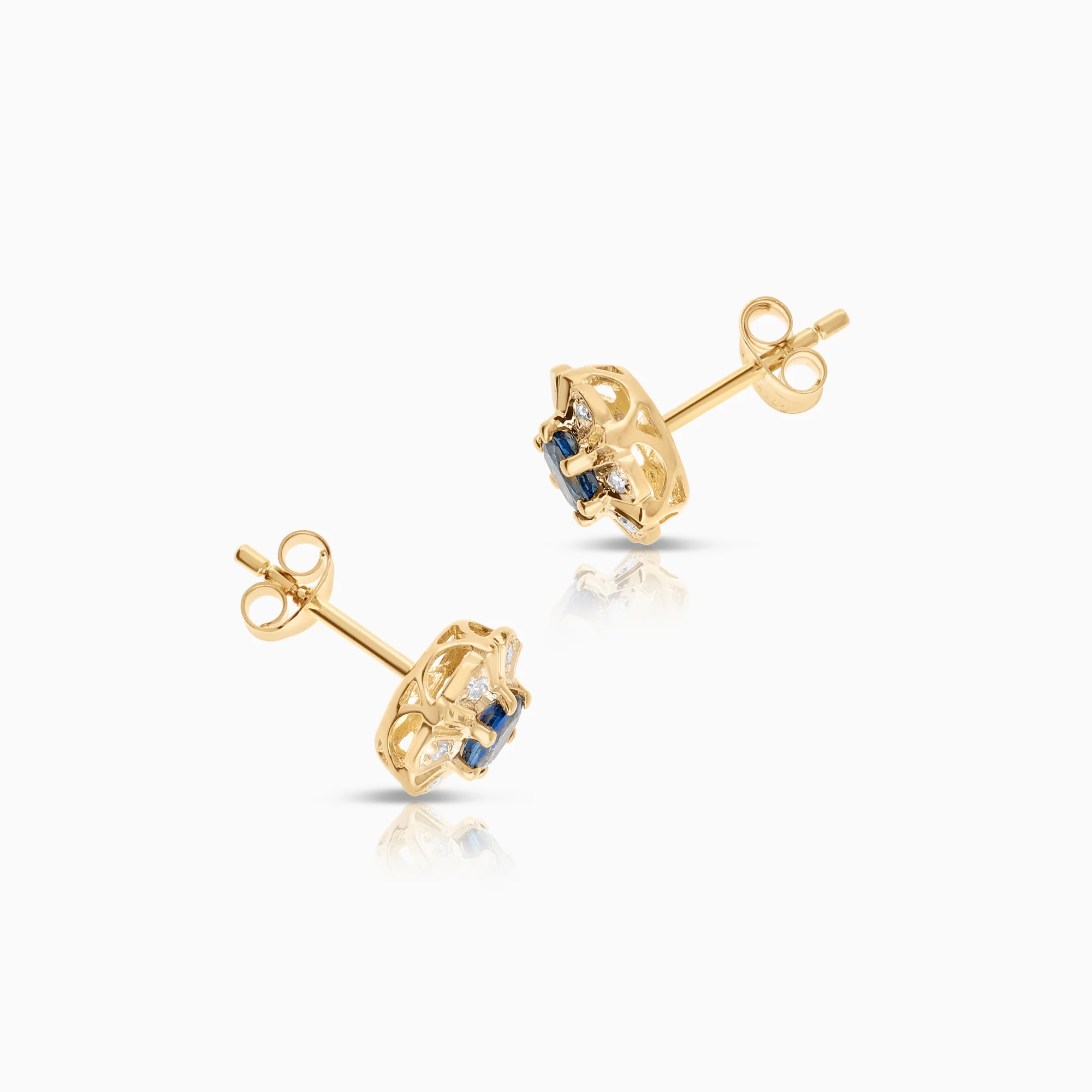 Gemstone earrings sapphires 1.60g 18K gold - Image 2