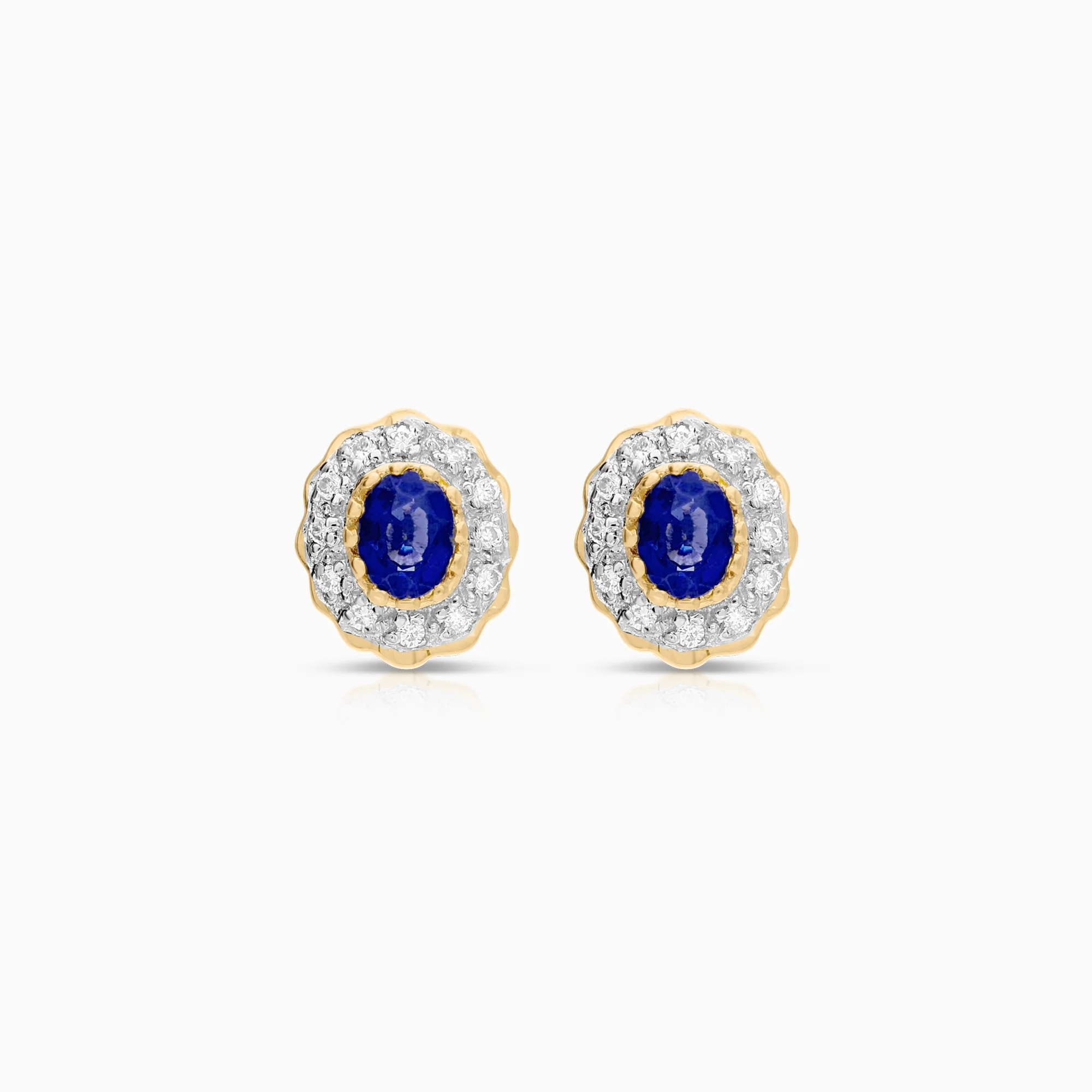 Gemstone earrings sapphires 2.01g 18K gold