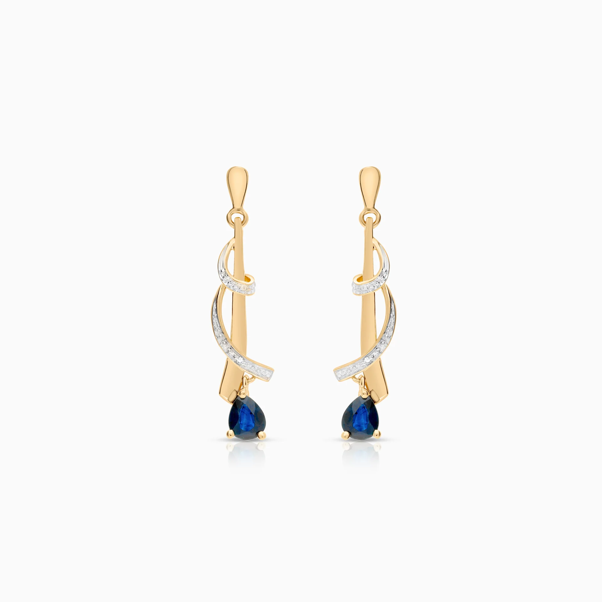 Gemstone earrings sapphires 2.31g 18K gold