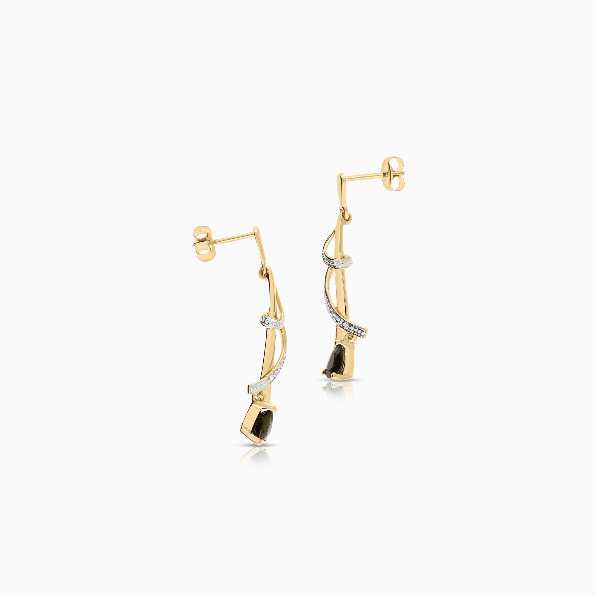 Gemstone earrings sapphires 2.31g 18K gold - Image 2