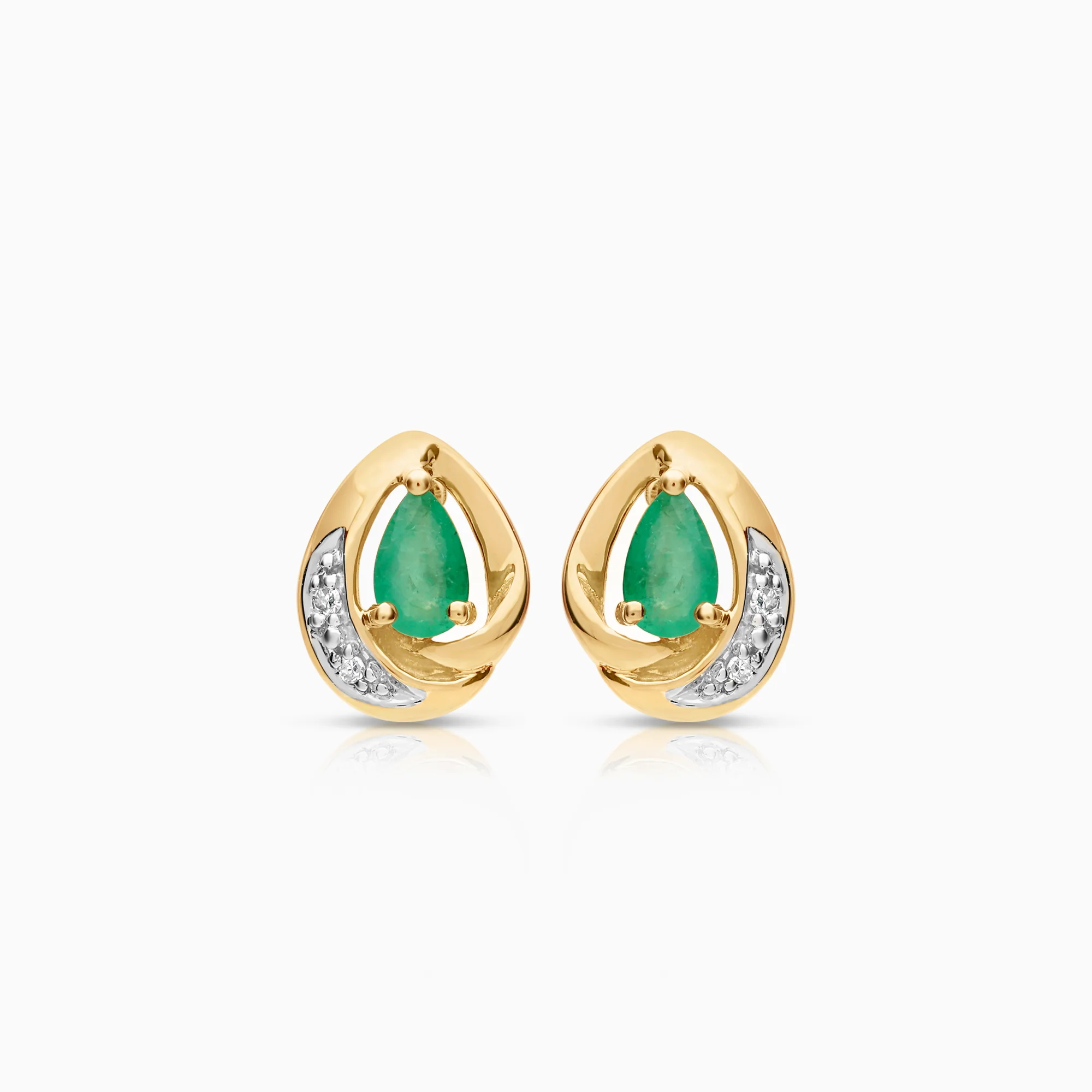 Gemstone earrings emeralds 2.13g 18K gold