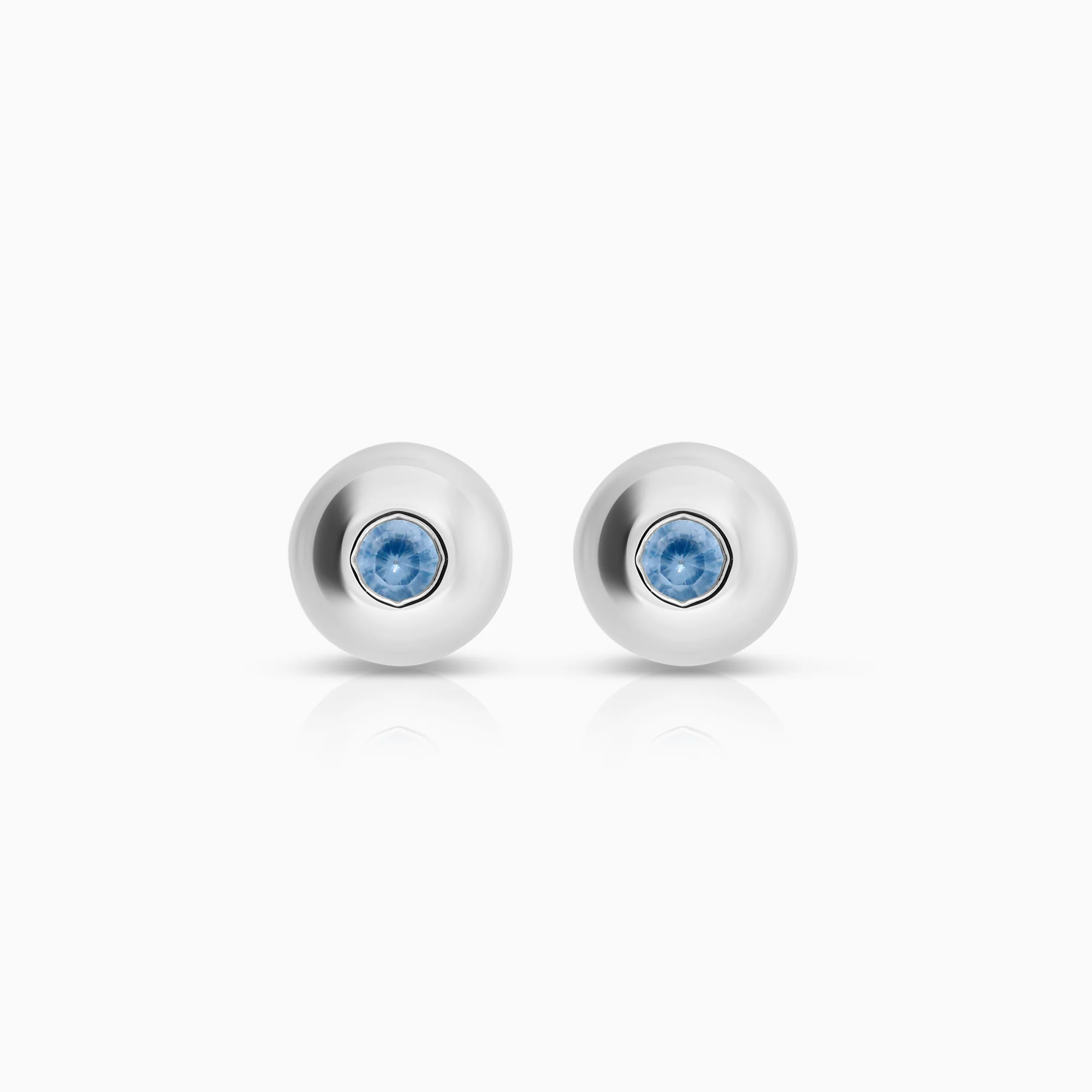 Gemstone earrings topazes 0.64g 18K white gold