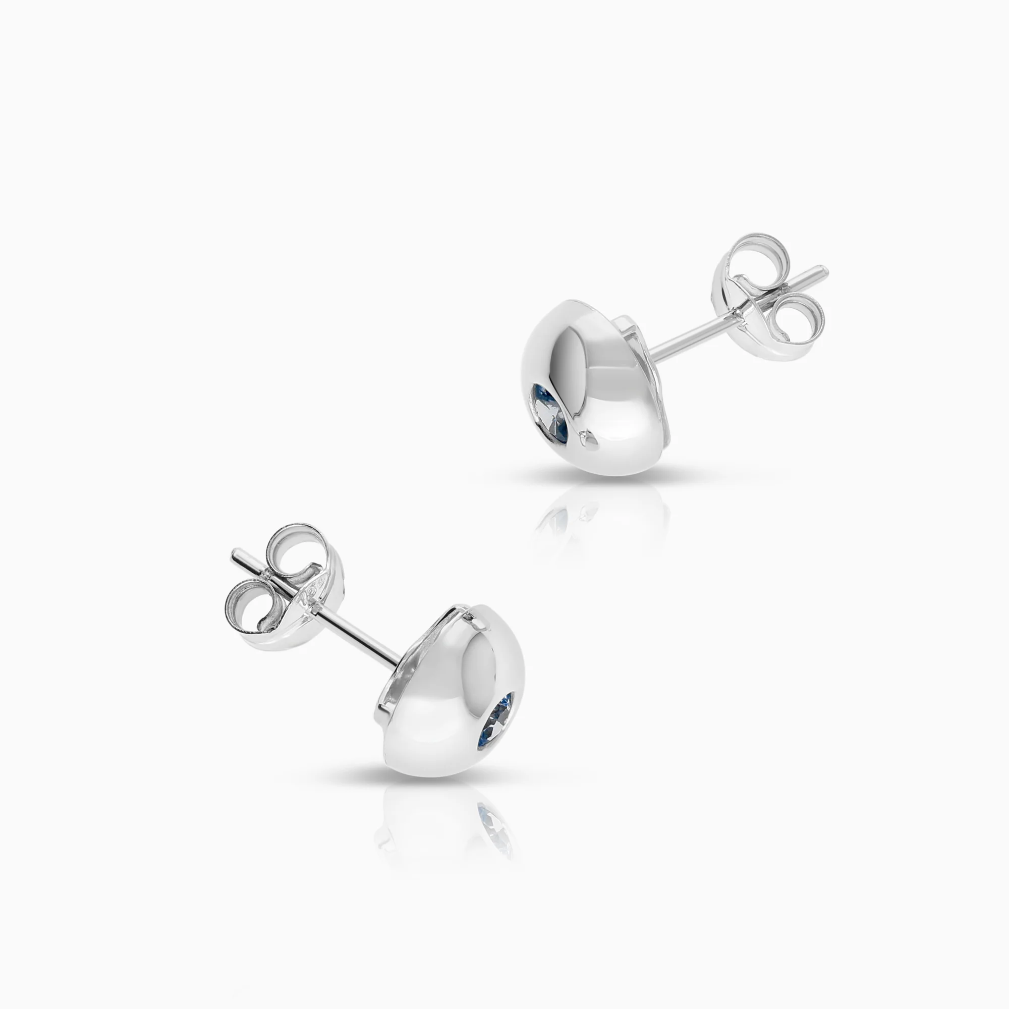 Gemstone earrings topazes 0.64g 18K white gold - Image 2