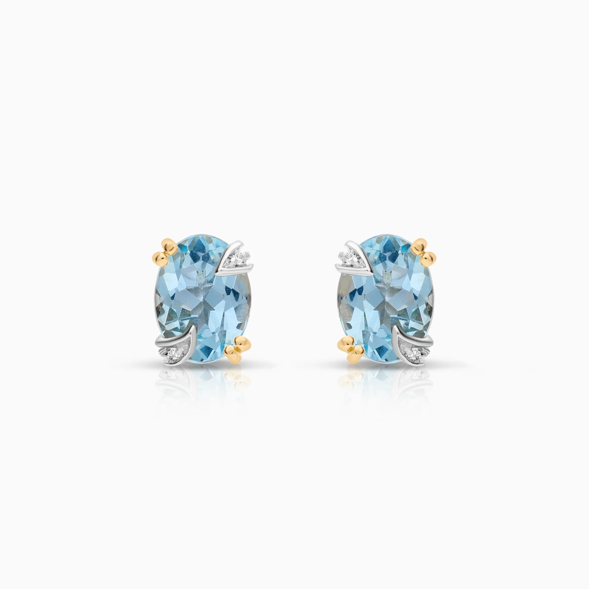 Gemstone earrings topazes 2.16g 18K gold