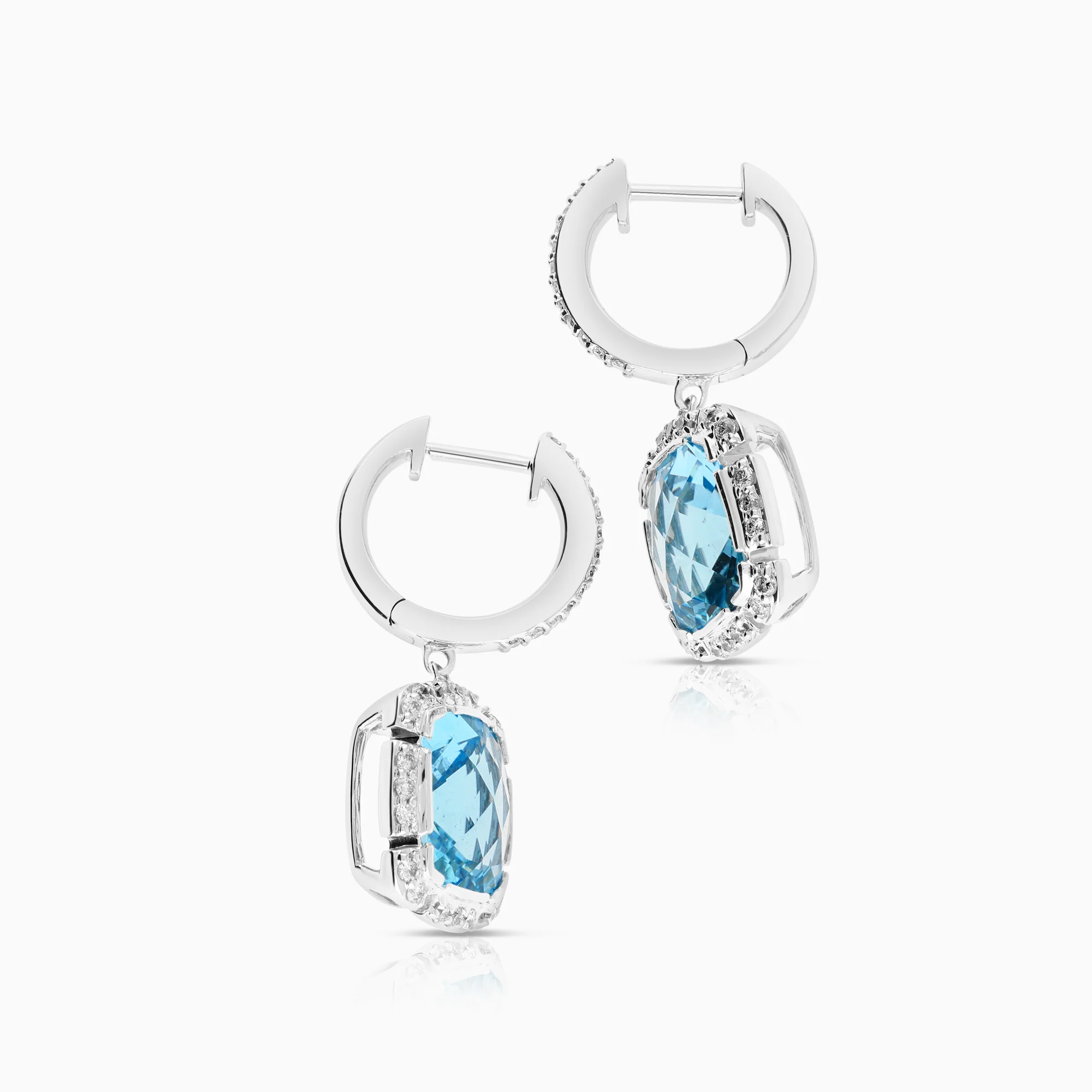 Gemstone earrings topazes 7.36g 18K white gold - Image 3