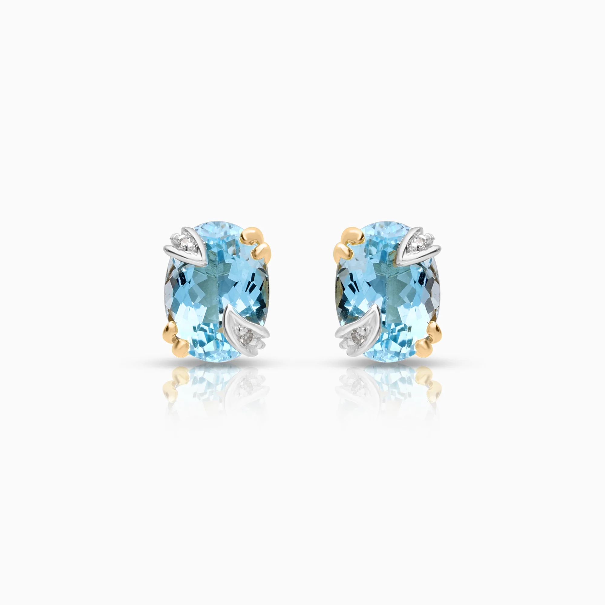 Gemstone earrings with topazes and diamonds 18K gold