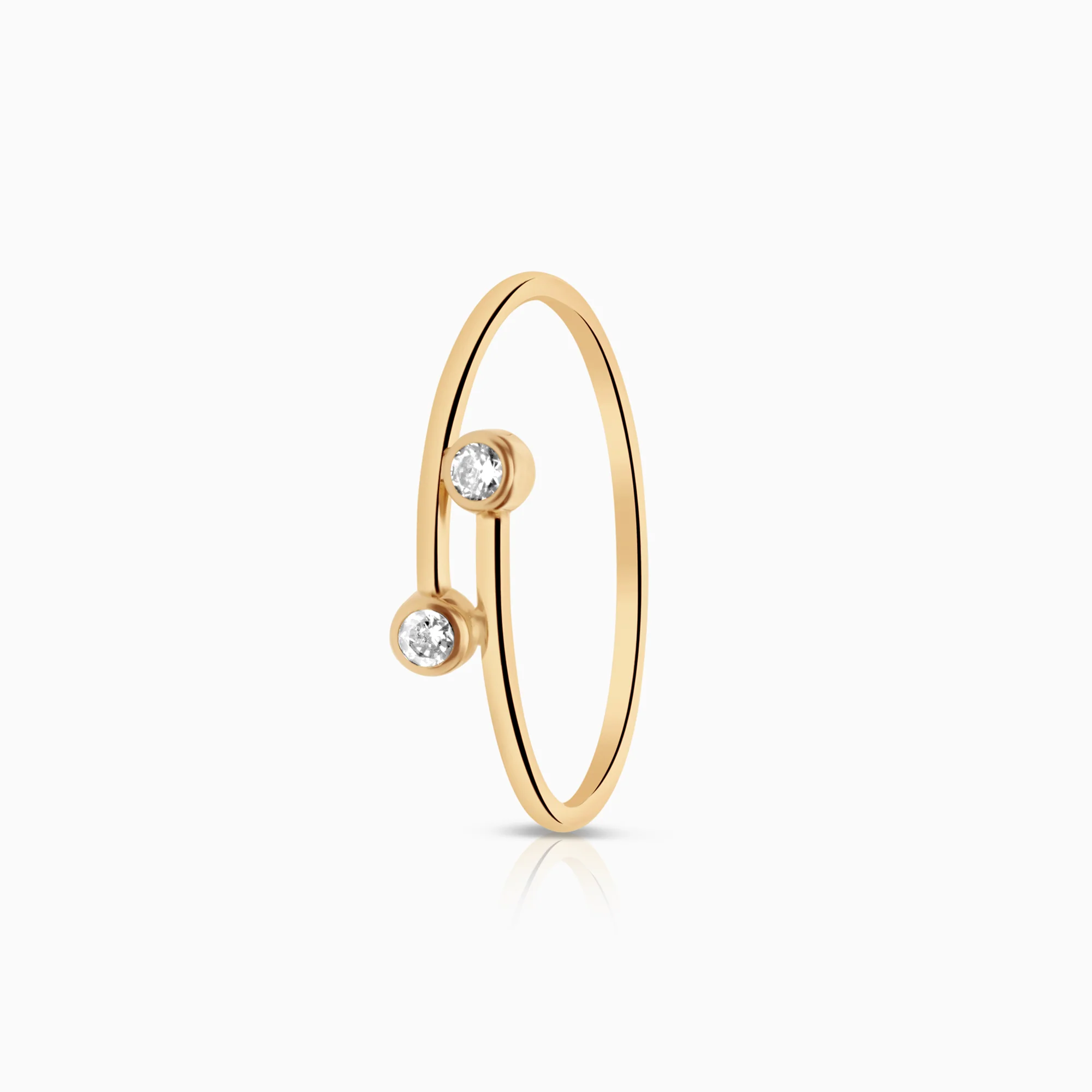 Gold ring cubic zirconia 0.54g 18K gold